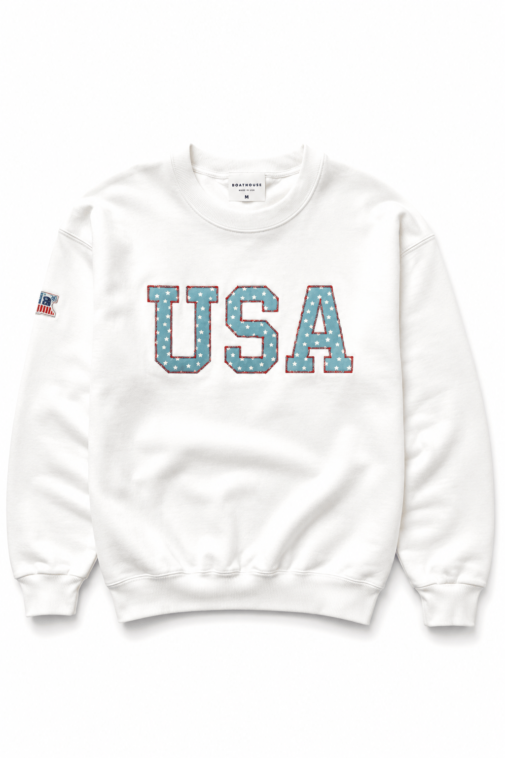 Boathouse unisex crew neck sweatshirt White / X-Small BOATHOUSE USA FELT CREW