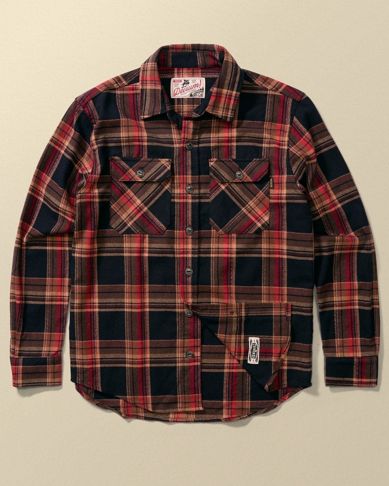 Devium Shirts Goldrush Red / 3XL Boca Long Sleeve Flannel Shirt