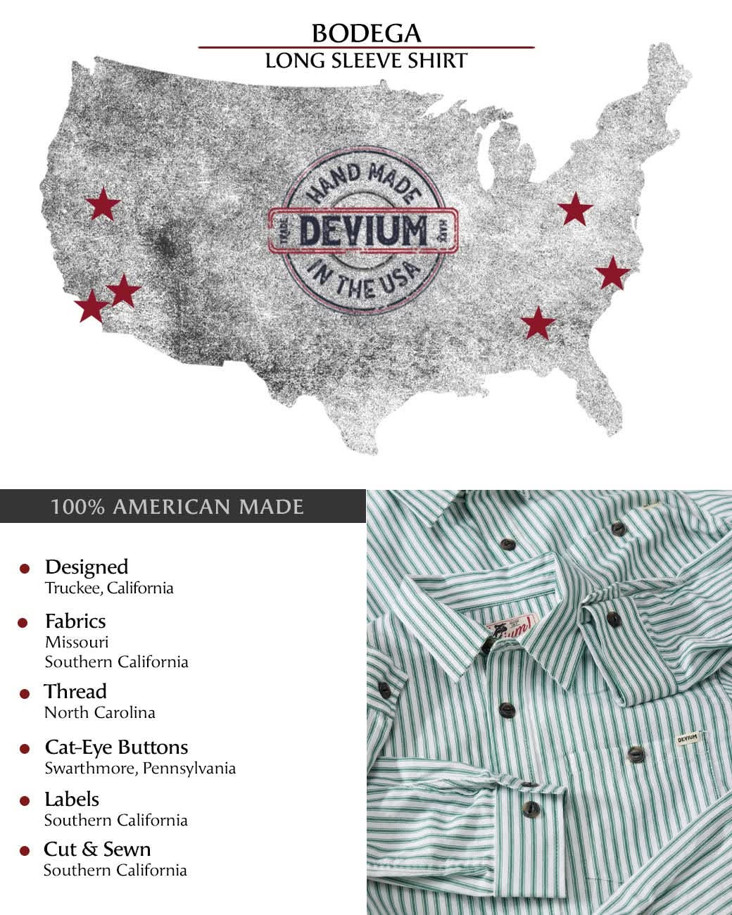 Bodega Striped Long Sleeve Shirt - My American Goods