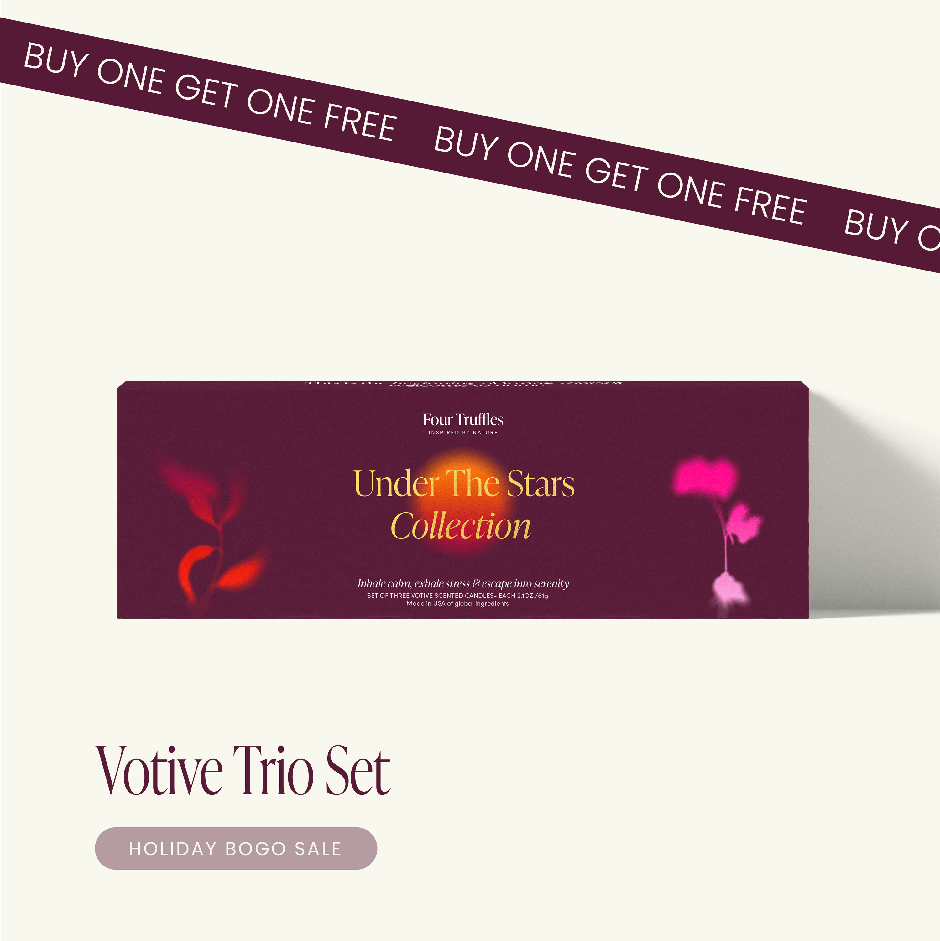 Four Truffles Candle Under The Stars Set of Three Votive Candles