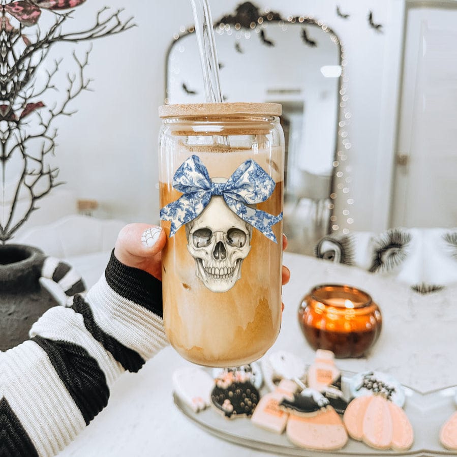 Gia Roma Travel Mug, Coffee Cup, Drinkware Bow Skull 20oz