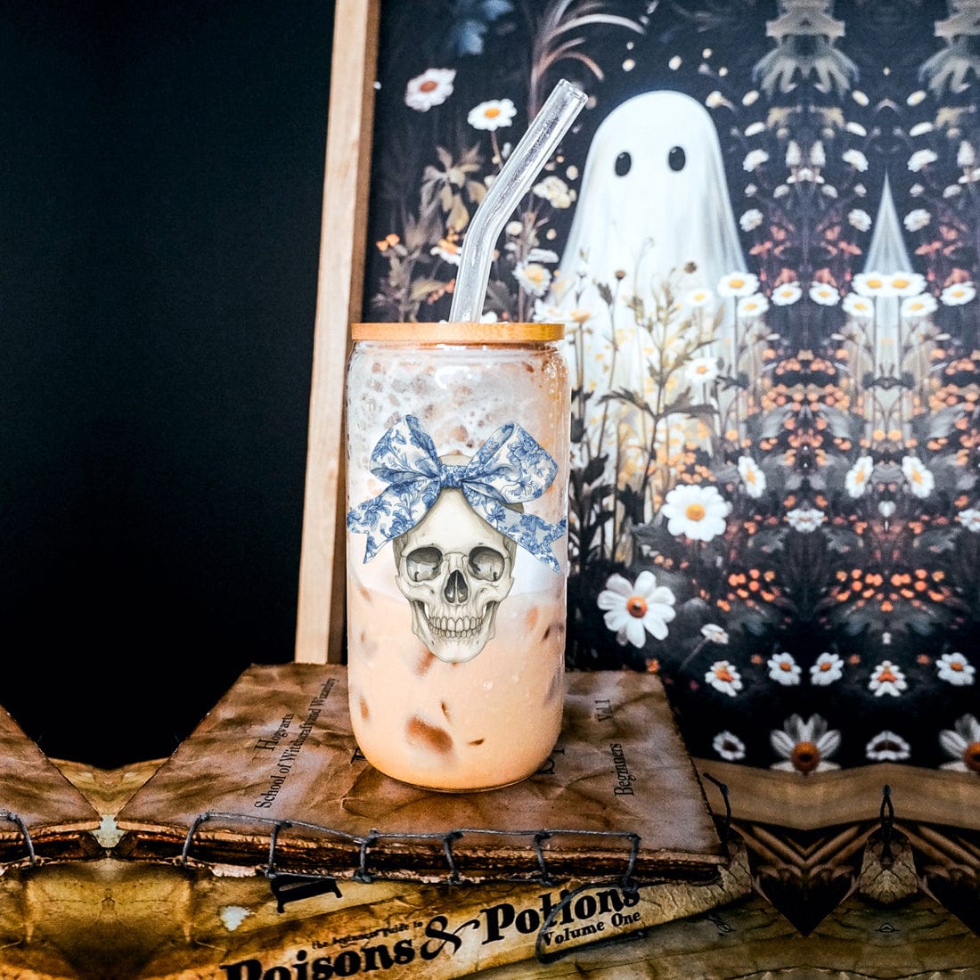 Gia Roma Travel Mug, Coffee Cup, Drinkware Bow Skull 20oz