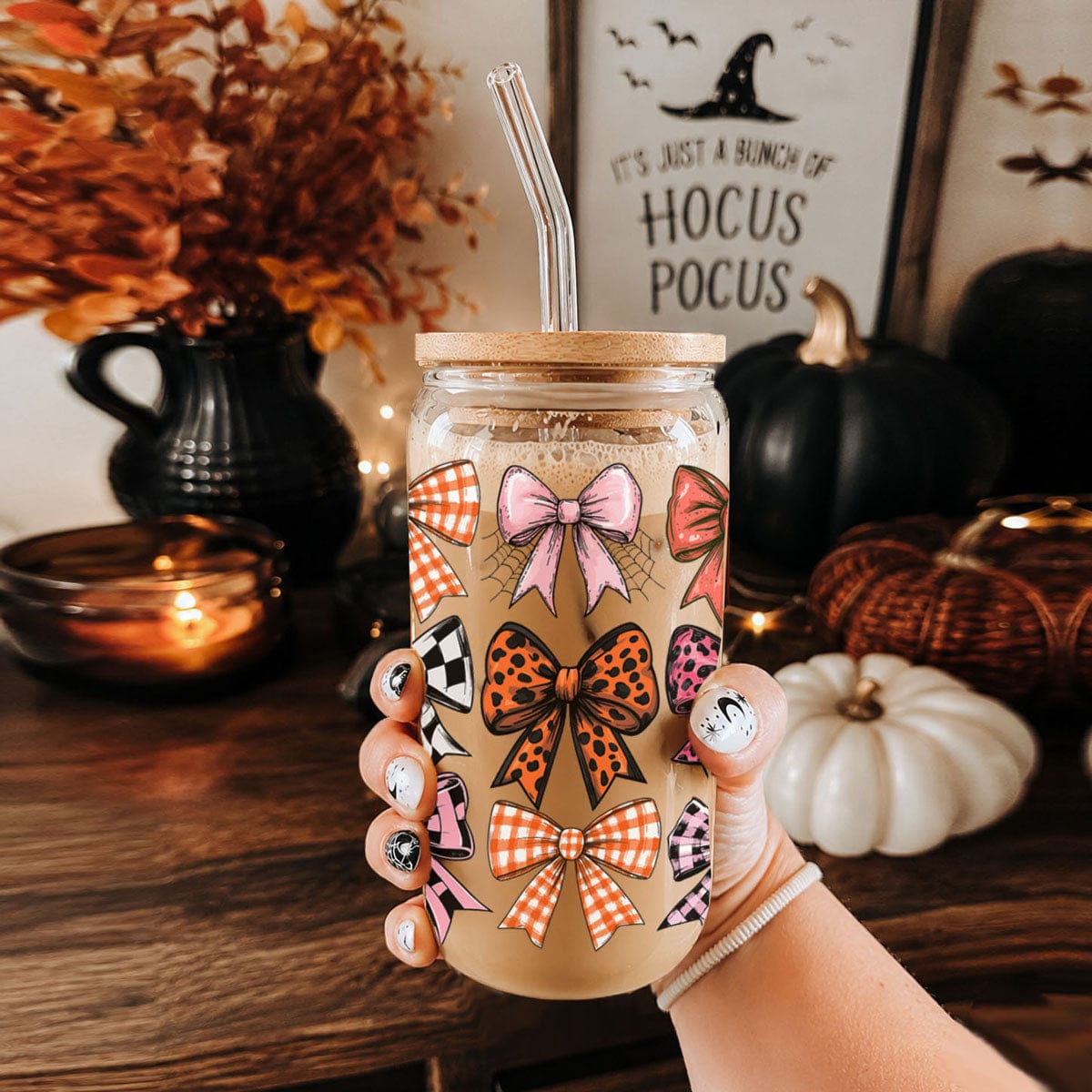 Gia Roma Travel Mug, Coffee Cup, Drinkware Fall Bows 20oz