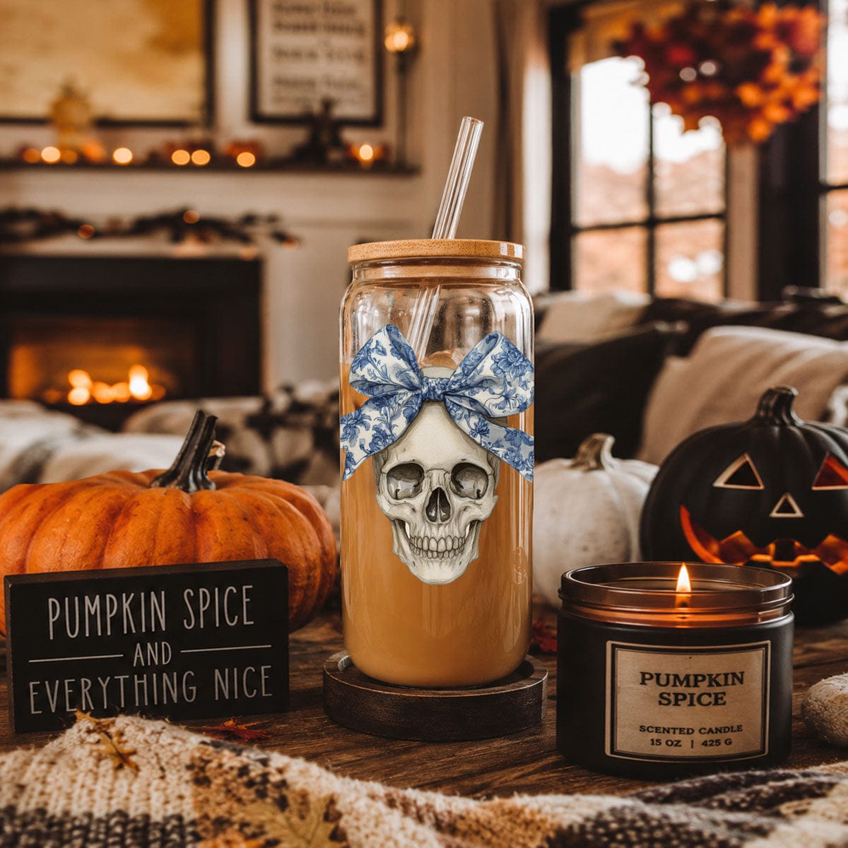Gia Roma Travel Mug, Coffee Cup, Drinkware Bow Skull 20oz