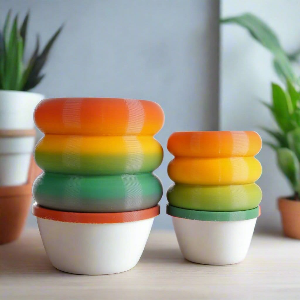 Rosebud HomeGoods Pots & Planters Rainbow / Without Drip Tray / 4 Inch Bubble Planter/ Donut Planter with Drainage