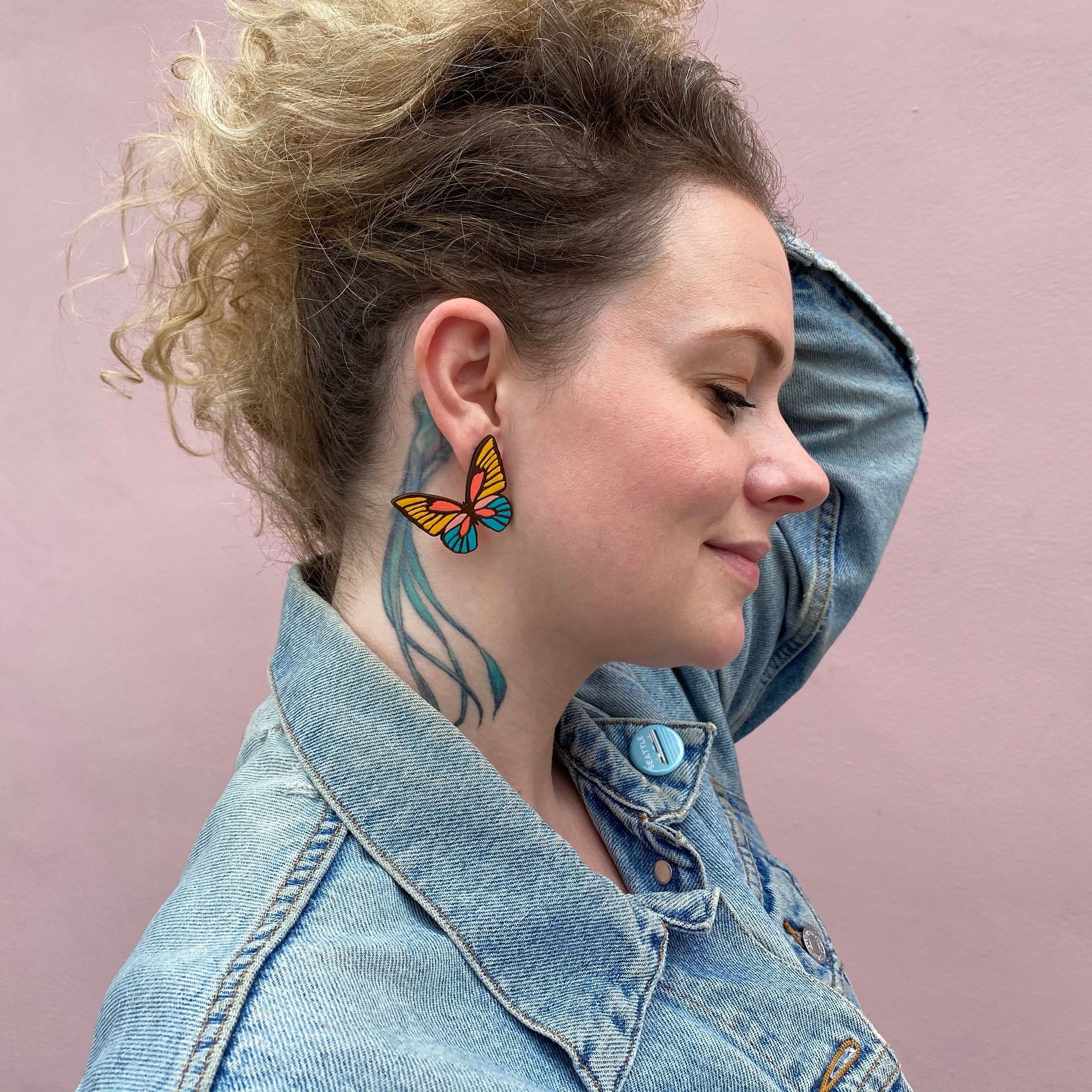 LE CHIC MIAMI Earrings 70s Butterfly Studs