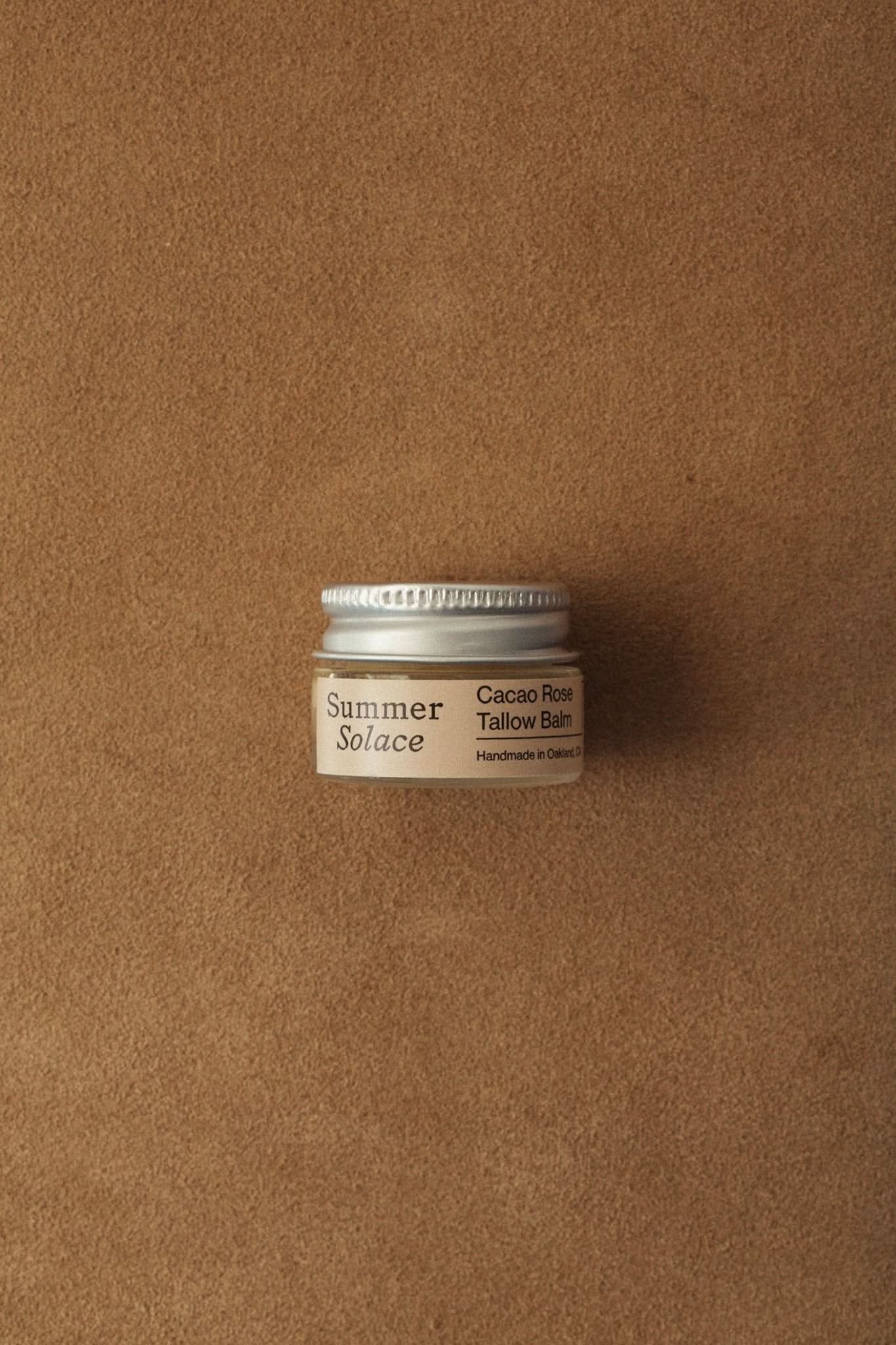 Summer Solace Tallow Tallow Balm .25 ounce Summer Solace Cacao Rose Balm – Lip, Brow & Cuticle Balm