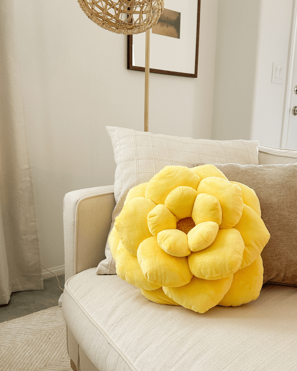Camellia Plush Flower Pillow - My American Goods