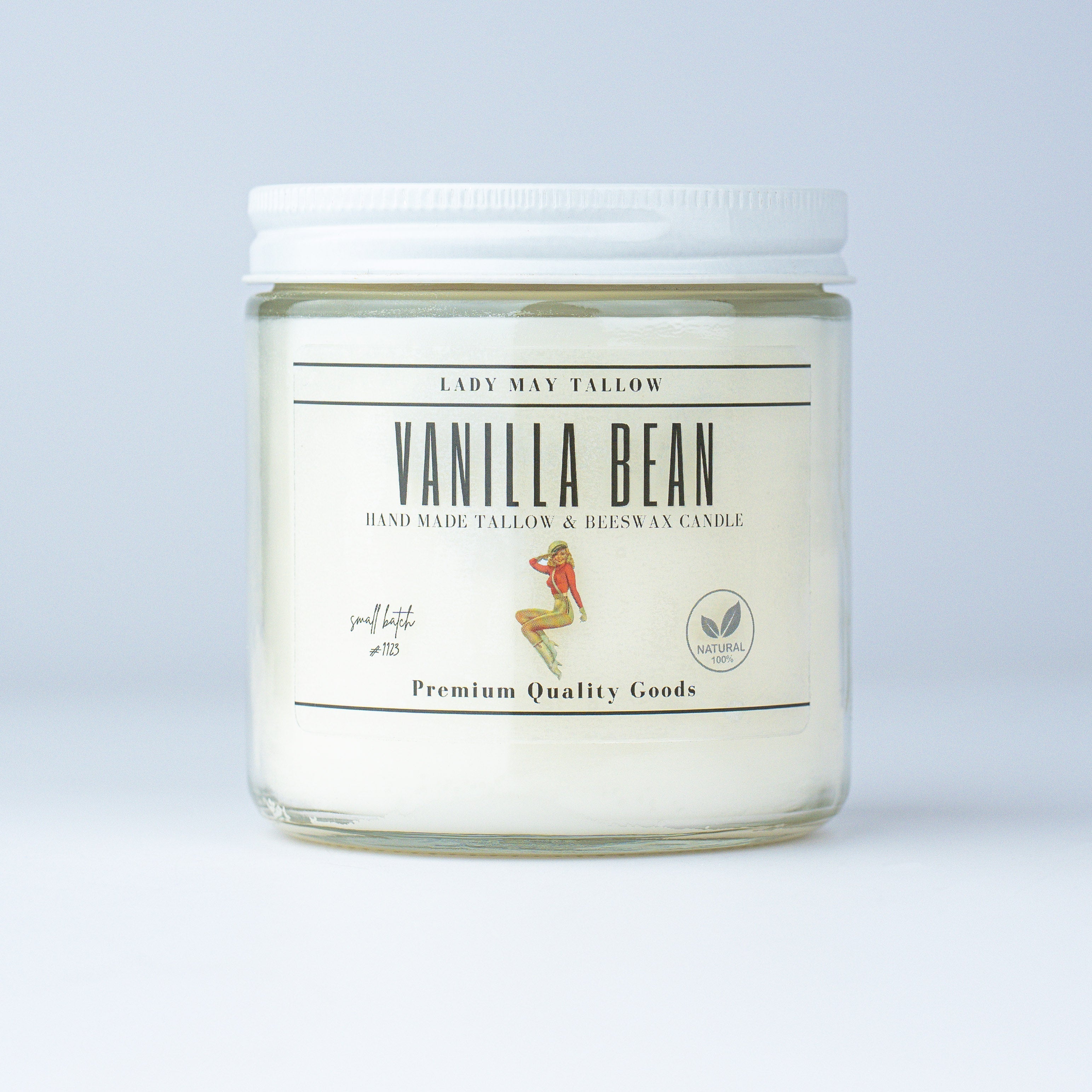 Lady May – Vanilla Bean Tallow & Beeswax Candle | All-Natural, Hand-Poured