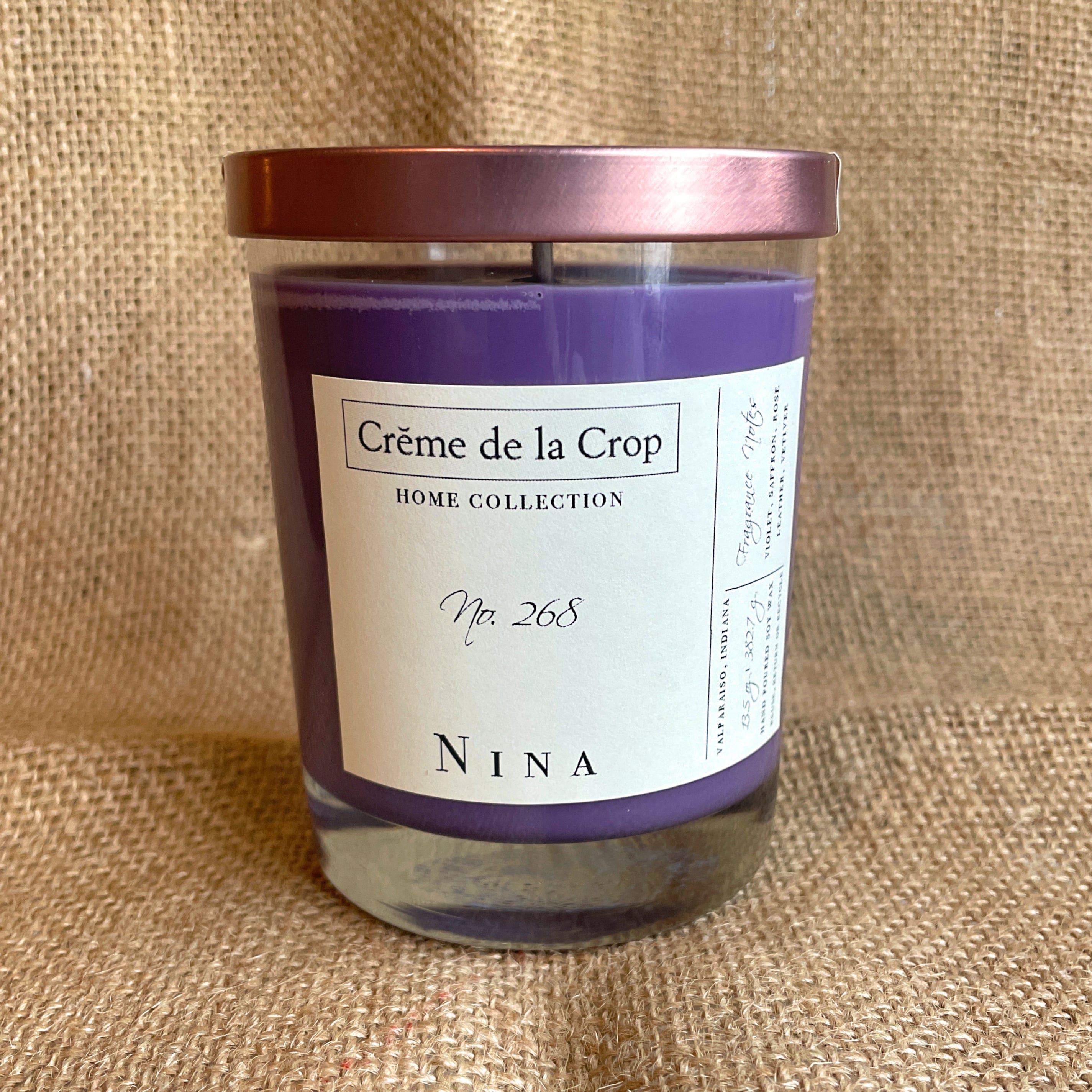 Creme de la Crop With Lid Soy Candle - Nina