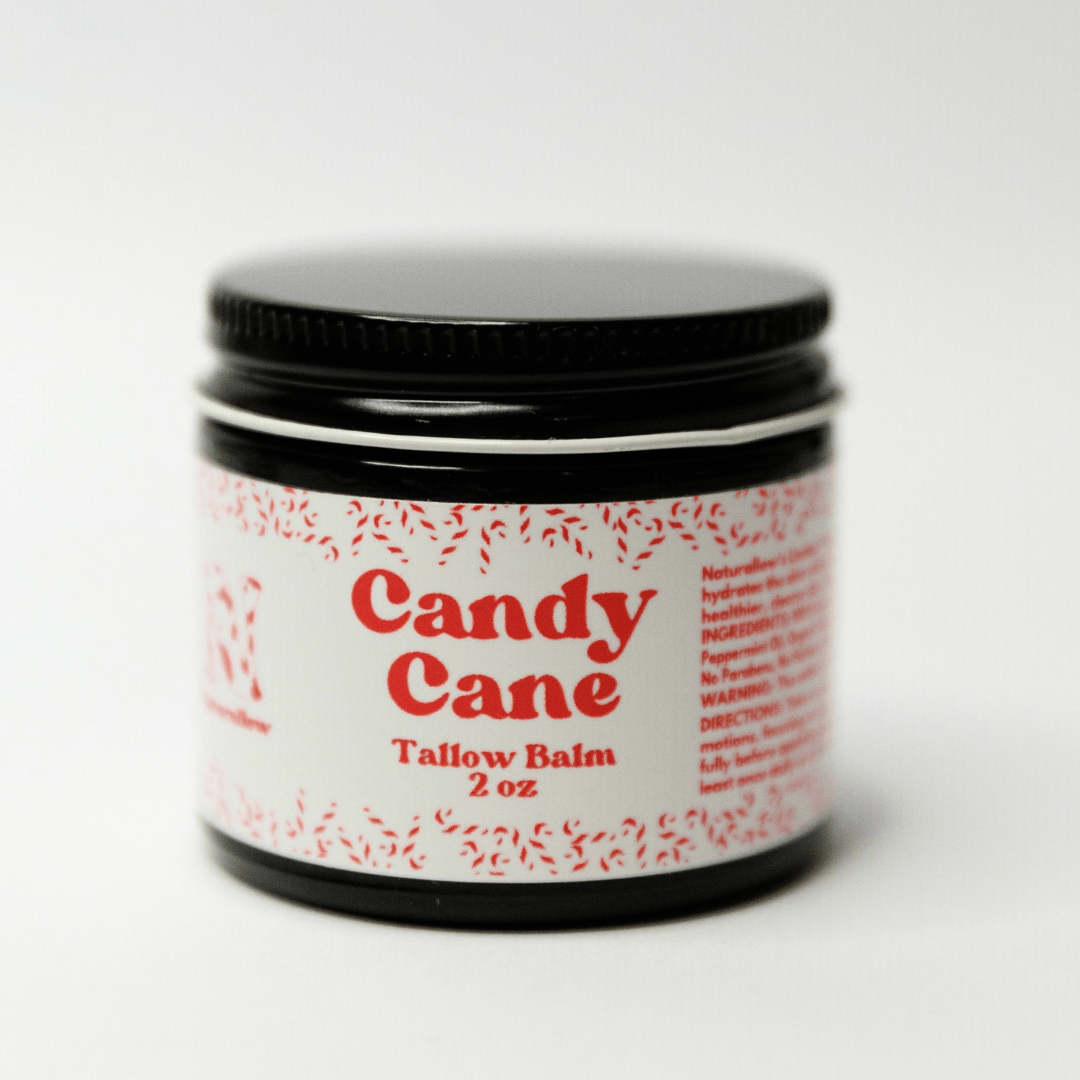 Naturallow Moisturizer Candy Cane Tallow Balm Holiday Collection Tallow Body Balms