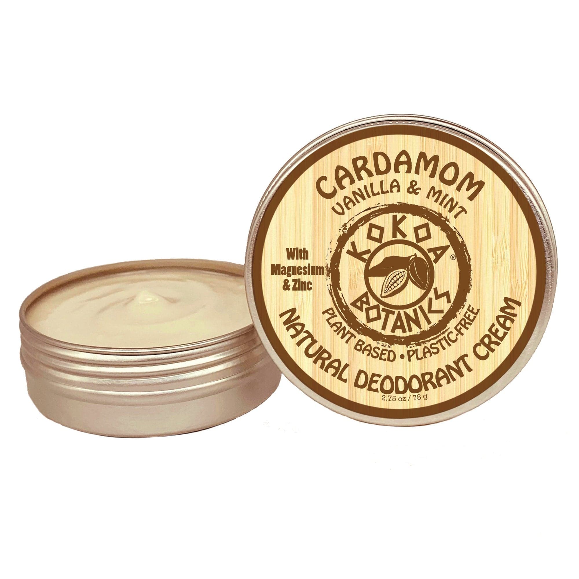 KOKOA BOTANICS deodorant 3 Pack Cardamom with Vanilla & Mint - Organic Deodorant - 2.5 oz