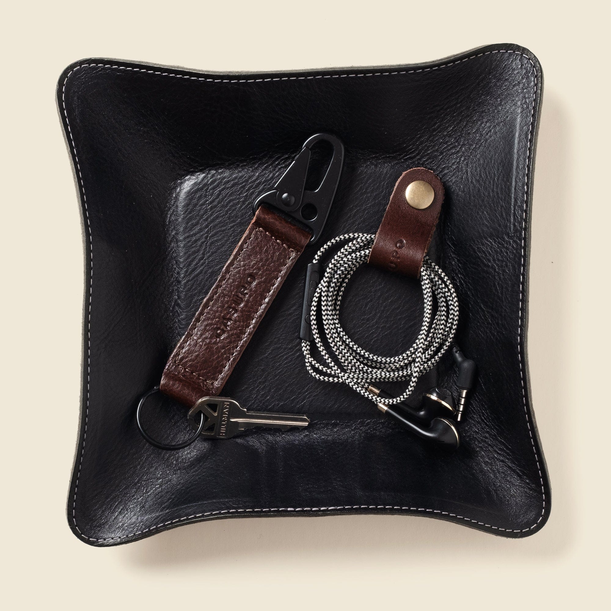 CASUPO Small Leather Goods Travel valet tray - Black