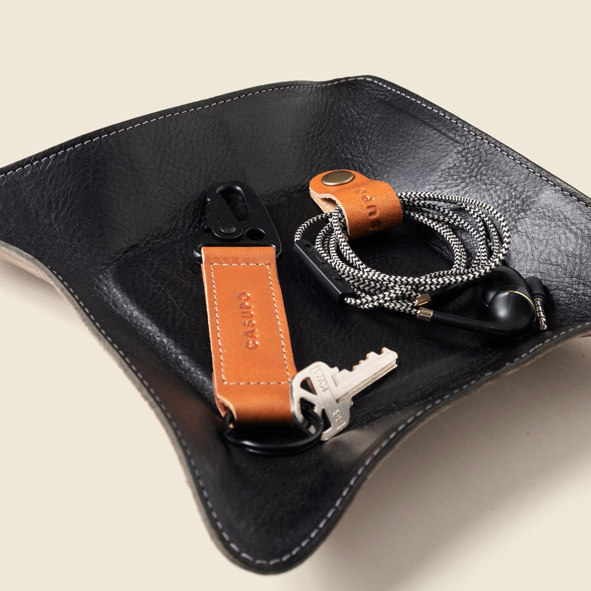 CASUPO Small Leather Goods Travel valet tray - Black