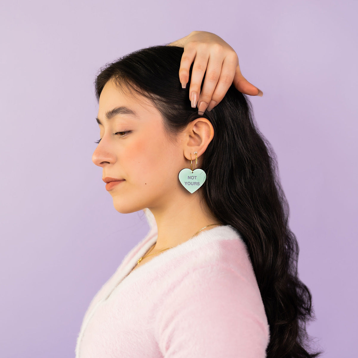 Self Love Conversation Heart Hoops
