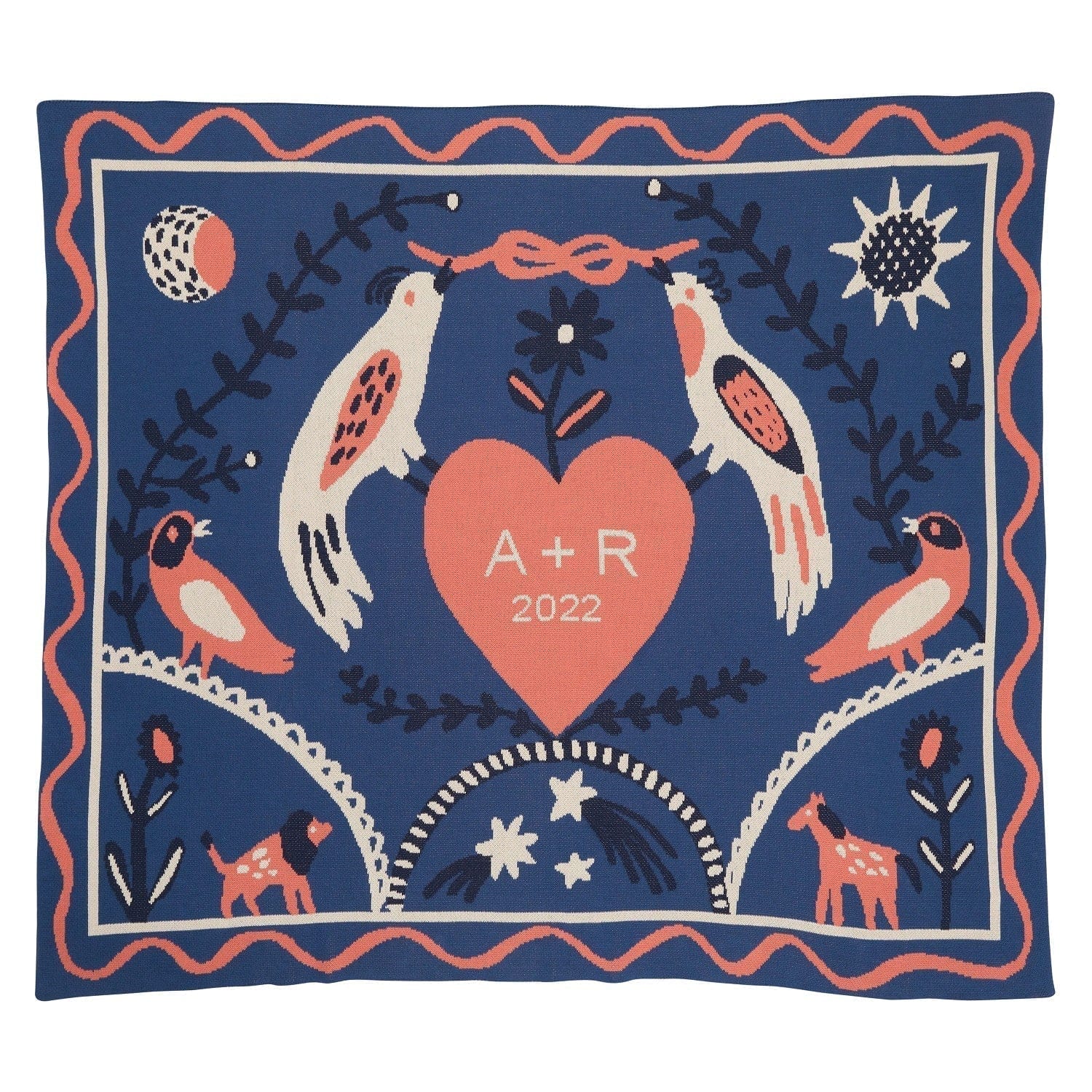 Biquette Throw Blanket Summer Night in Egyptian Cotton Ceremony Throw Blanket