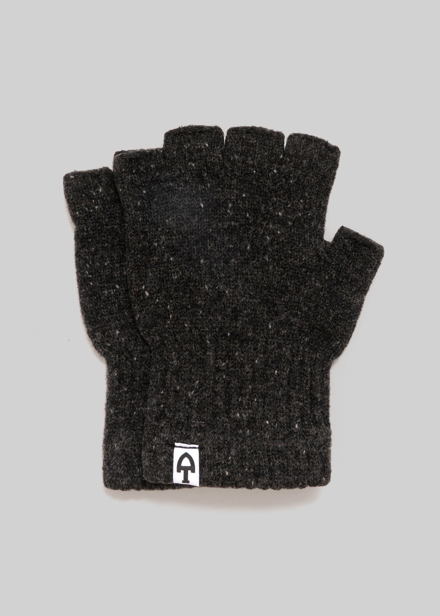 American Trench Accessories charcoal Merino Donegal Fingerless Gloves