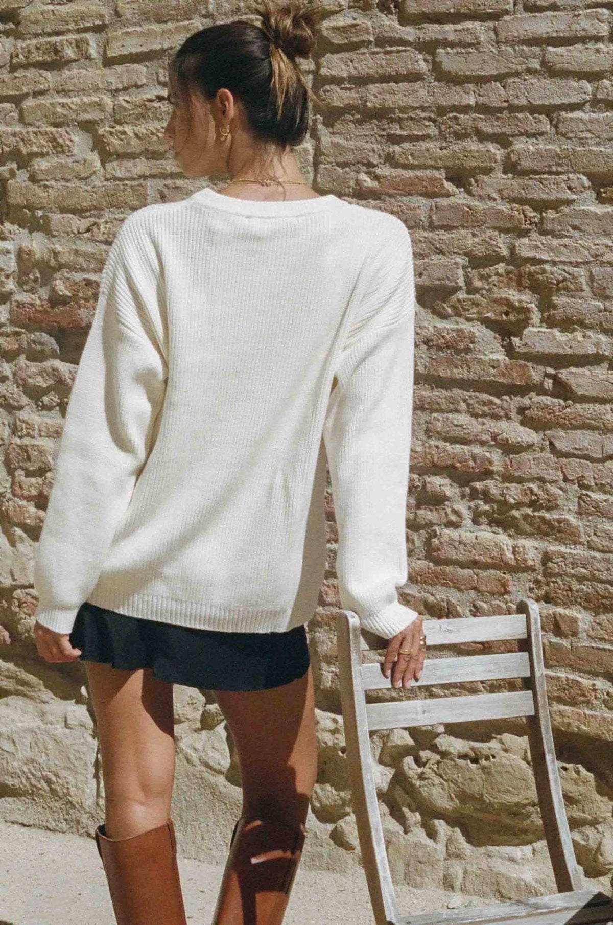 MERRITT CHARLES Sweaters Charles Sweater - Ivory White