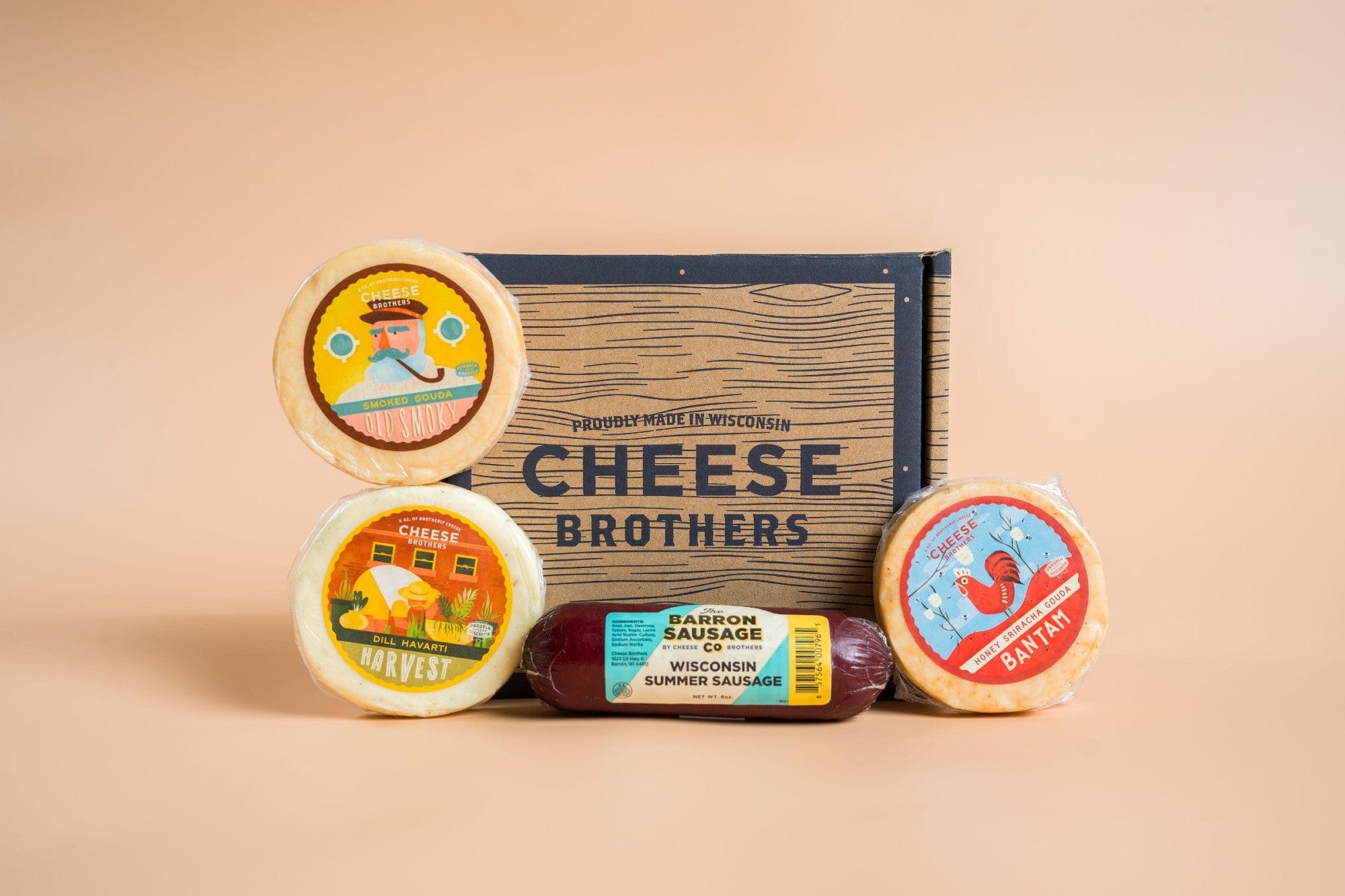 Cheese Brothers, Inc. Gifts and Bundles Cheese & Sausage Sampler (4-Pack)