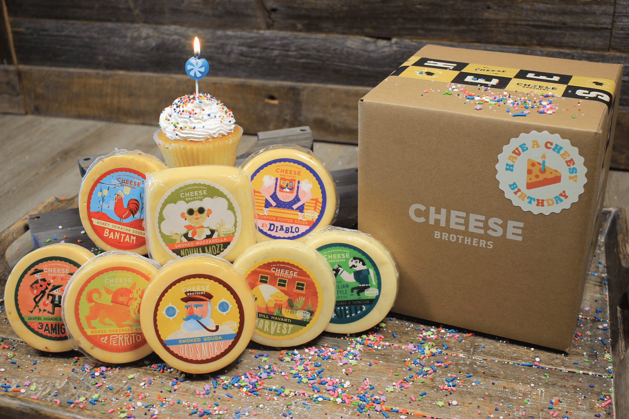"Have a Cheesy Birthday" Gift Basket - My American Goods