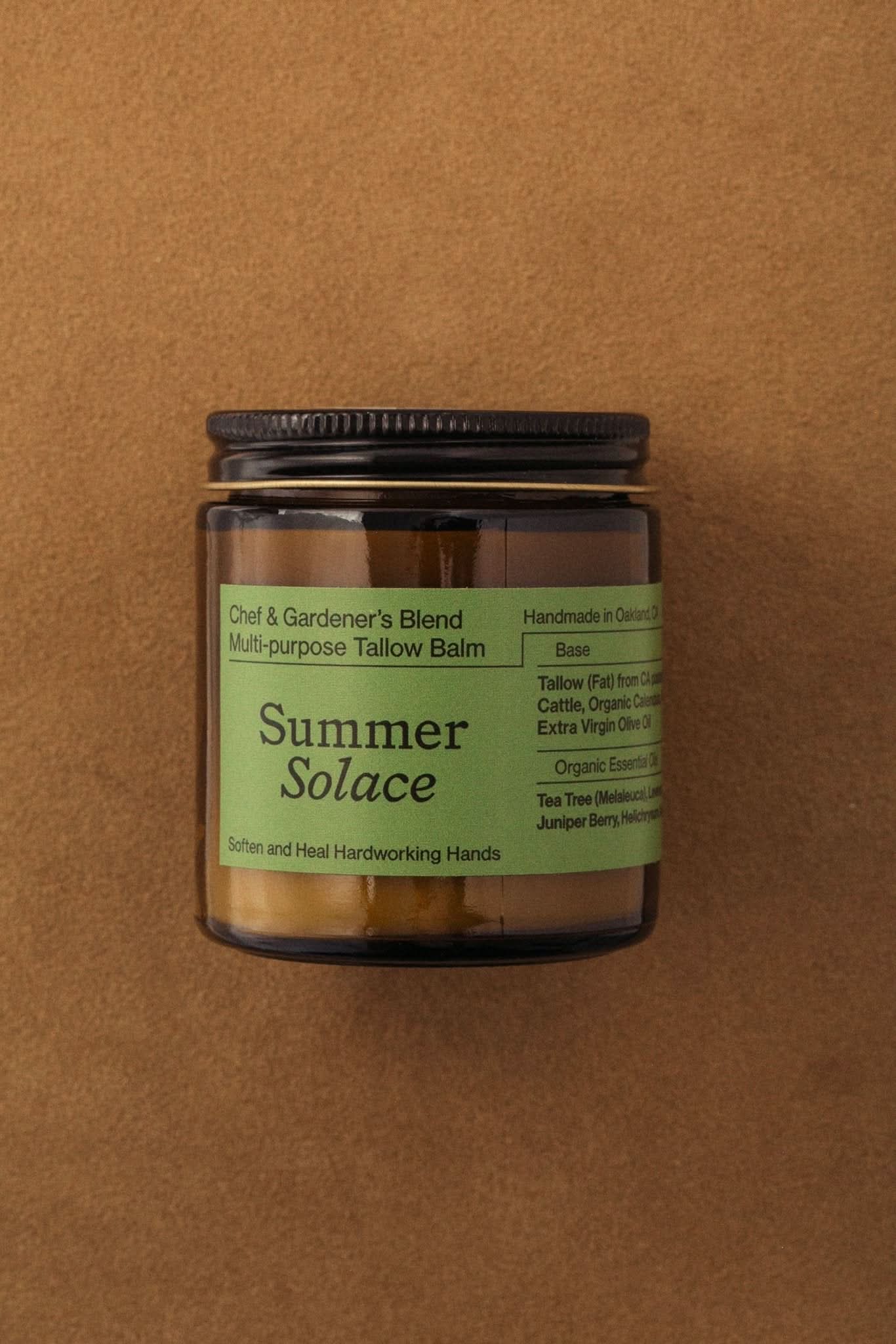 Summer Solace Tallow Tallow Balm Large 4 oz (Best Value) Chef & Gardener’s Healing Balm – Rosemary, Myrrh & Tea Tree