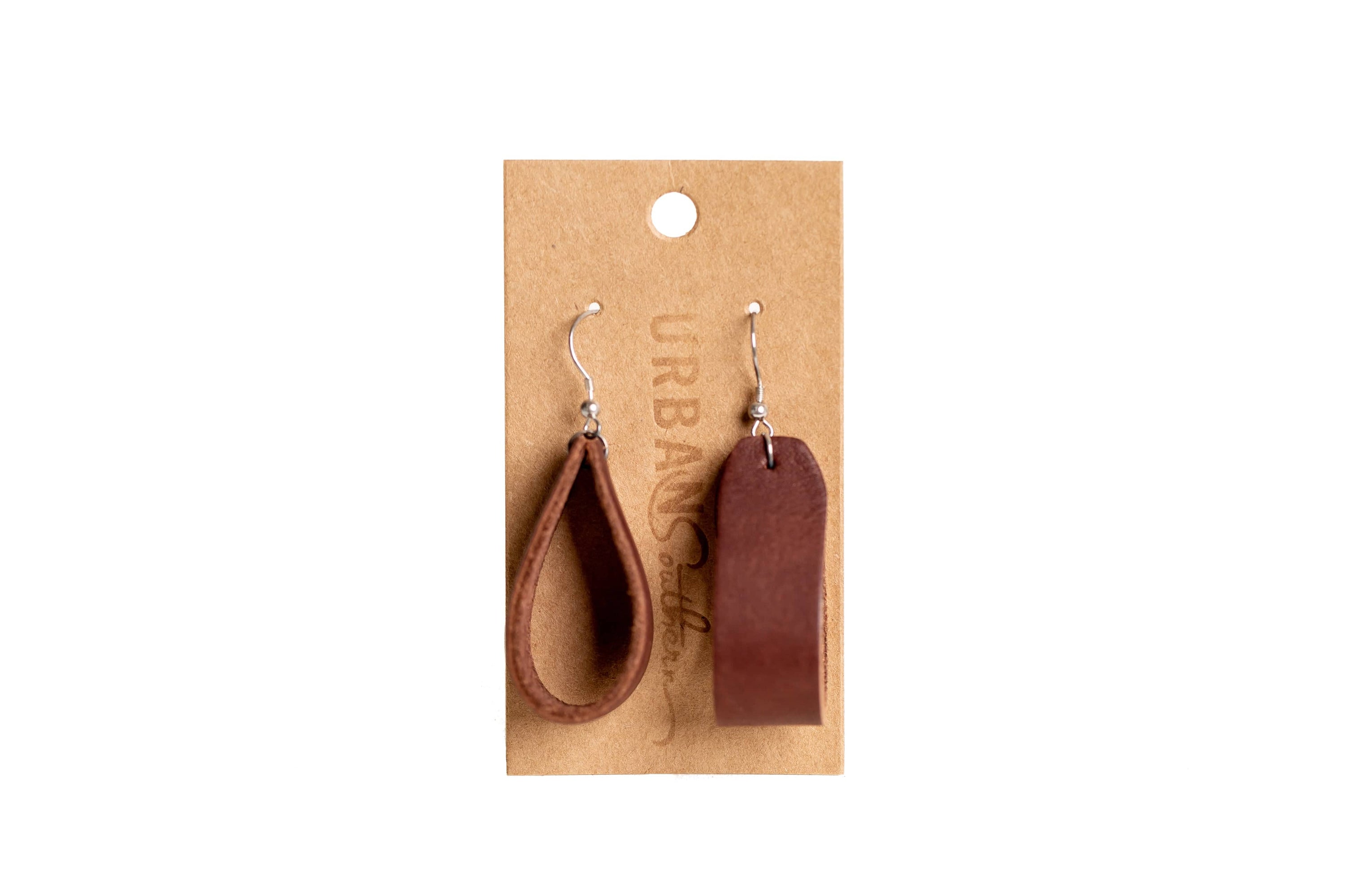 Urban Southern Accessories Chestnut Brown / Loop Leather Everyday Earrings