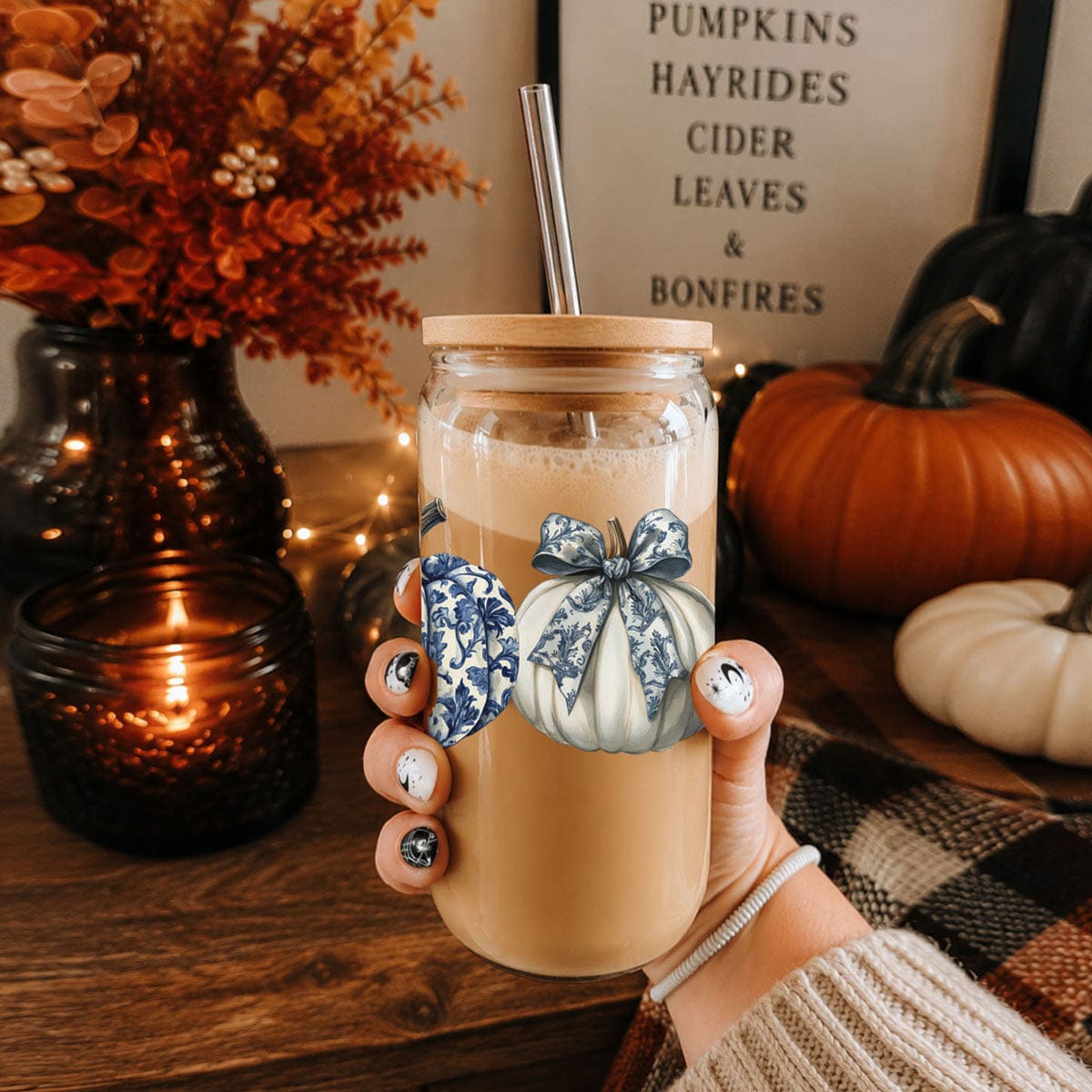 Gia Roma Travel Mug, Coffee Cup, Drinkware Chinoiserie Pumpkin 20oz