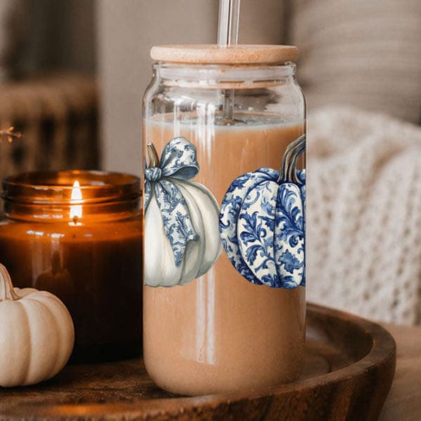 Gia Roma Travel Mug, Coffee Cup, Drinkware Chinoiserie Pumpkin 20oz