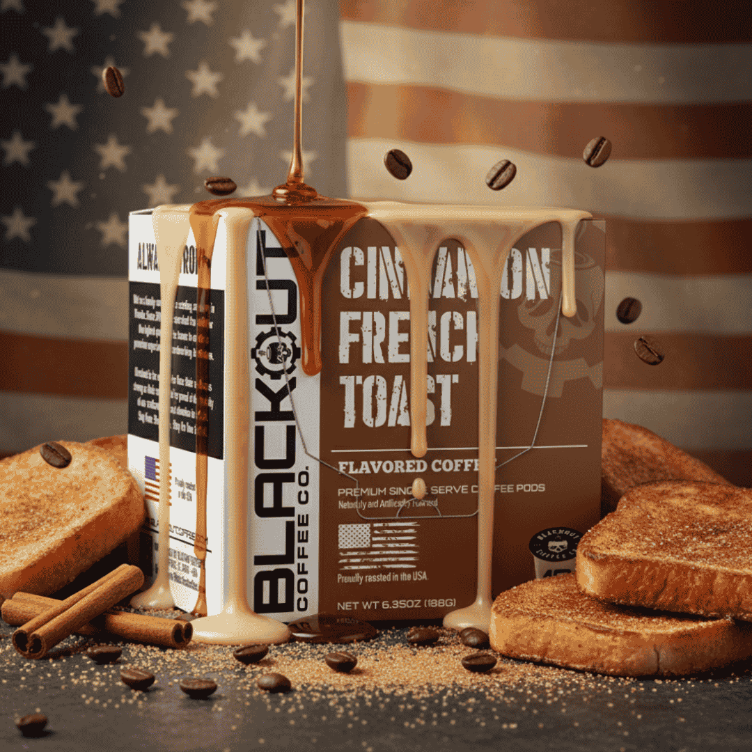 Blackout Coffee Co Coffee Pods & Capsules Cinnamon French Toast Flavored Coffee Pods – 18 Count
