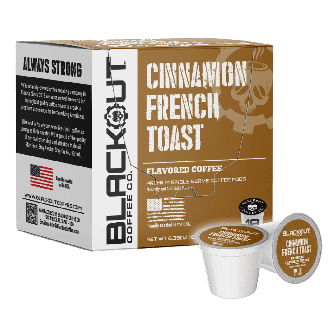 Blackout Coffee Co Coffee Pods & Capsules Cinnamon French Toast Flavored Coffee Pods – 18 Count
