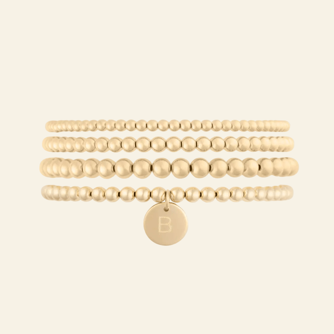 Classic Initial Juno Bracelet Four Stack