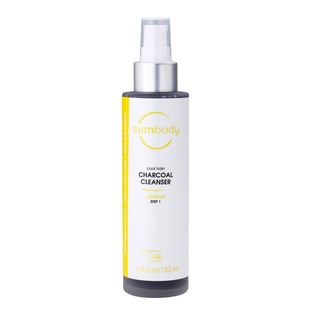 Sumbody Skincare 4.5 oz glass bottle Coal Train Charcoal Cleanser