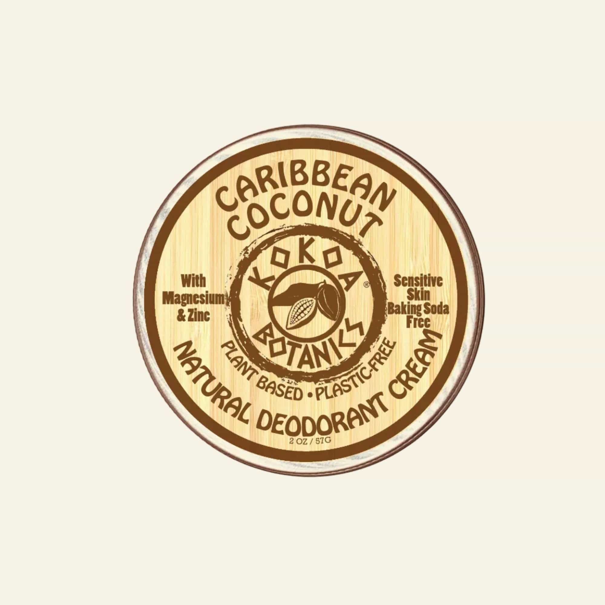KOKOA BOTANICS Caribbean Coconut 1 Pack Caribbean Coconut - Natural Deodorant Cream - 2.5 oz