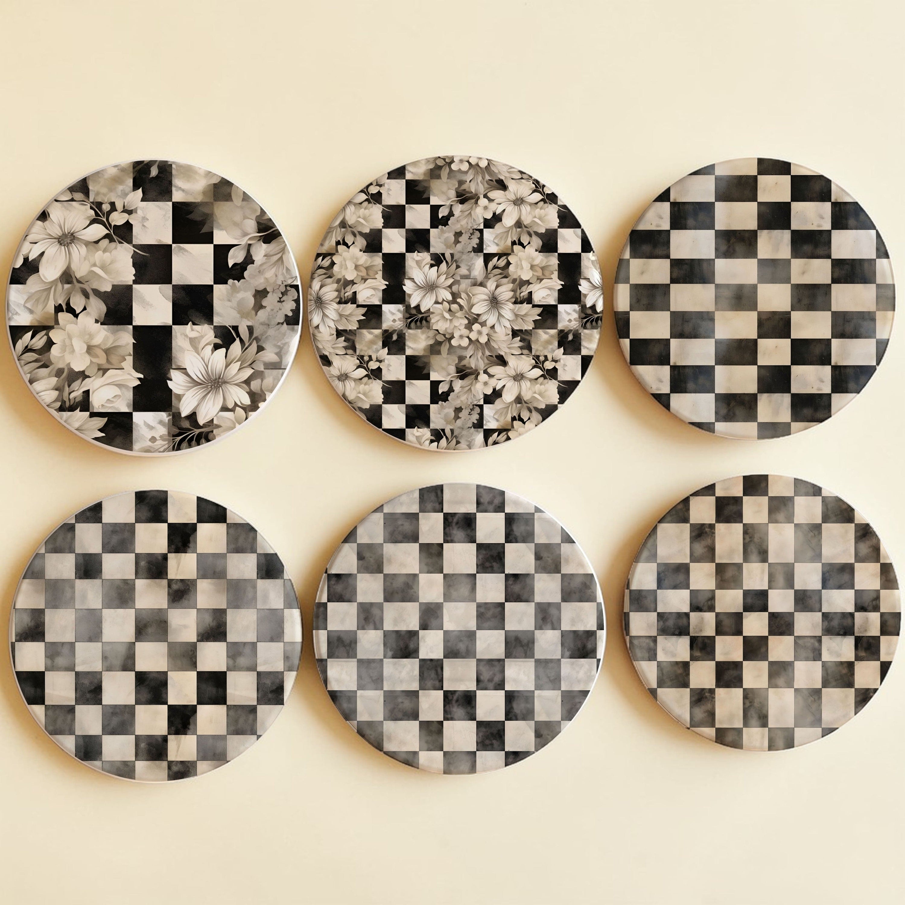 Gia Roma Coaster Full Set of 6 / Full Set of 6 Courtly Check Coasters