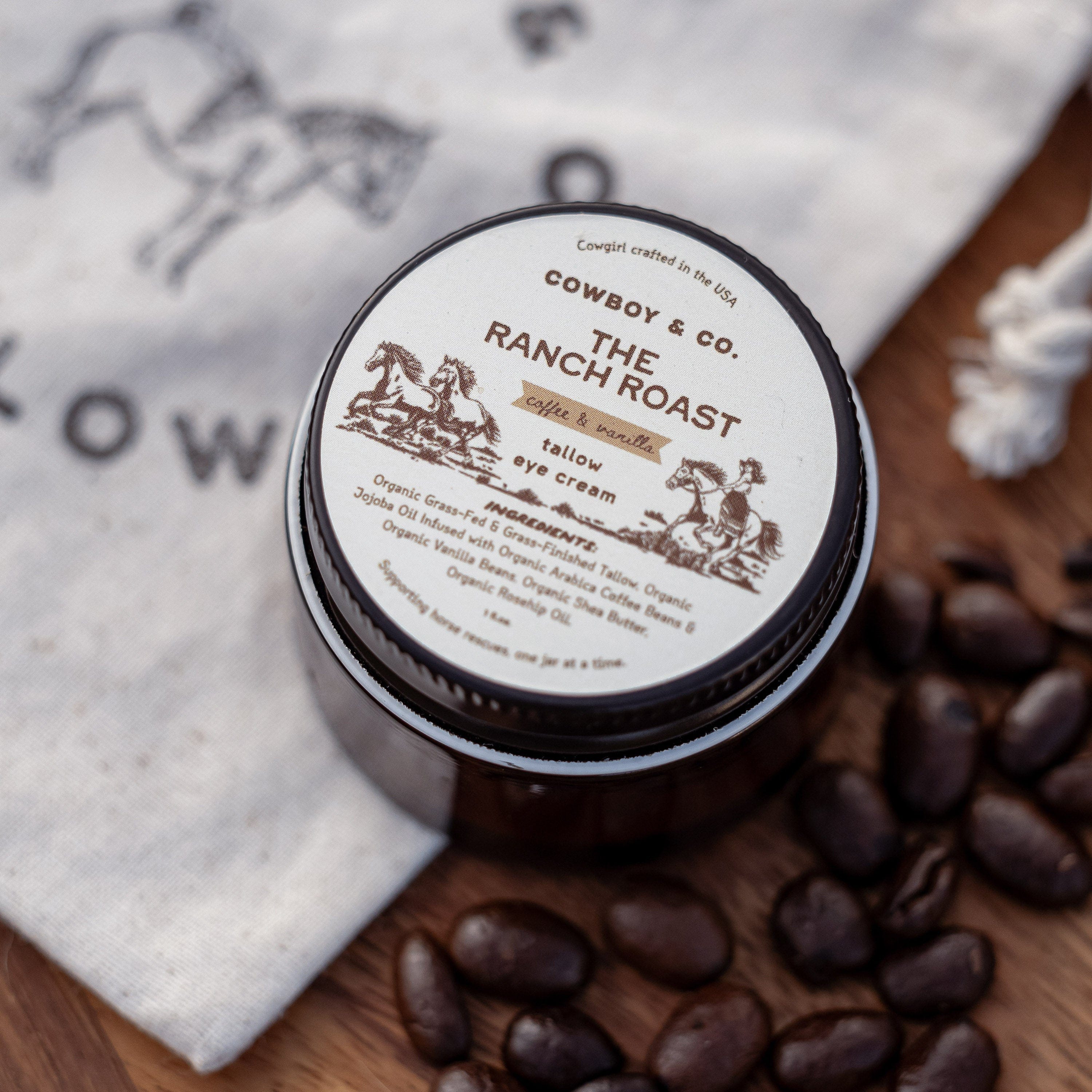 The Ranch Roast - Coffee & Vanilla Infused Organic Tallow Eye Cream - My American Goods