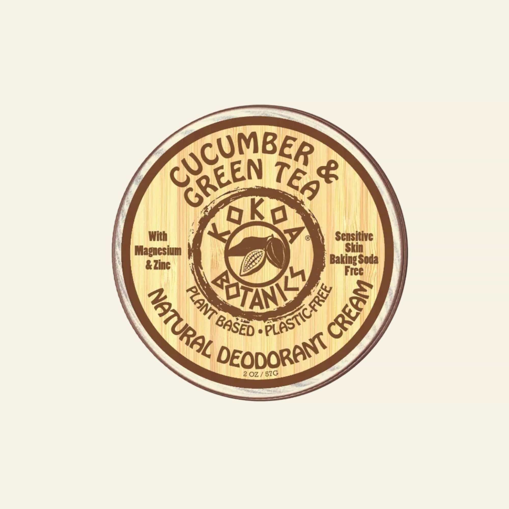 KOKOA BOTANICS Caribbean Coconut Natural Deodorant Paste - Cucumber & Green Tea 2.5 oz