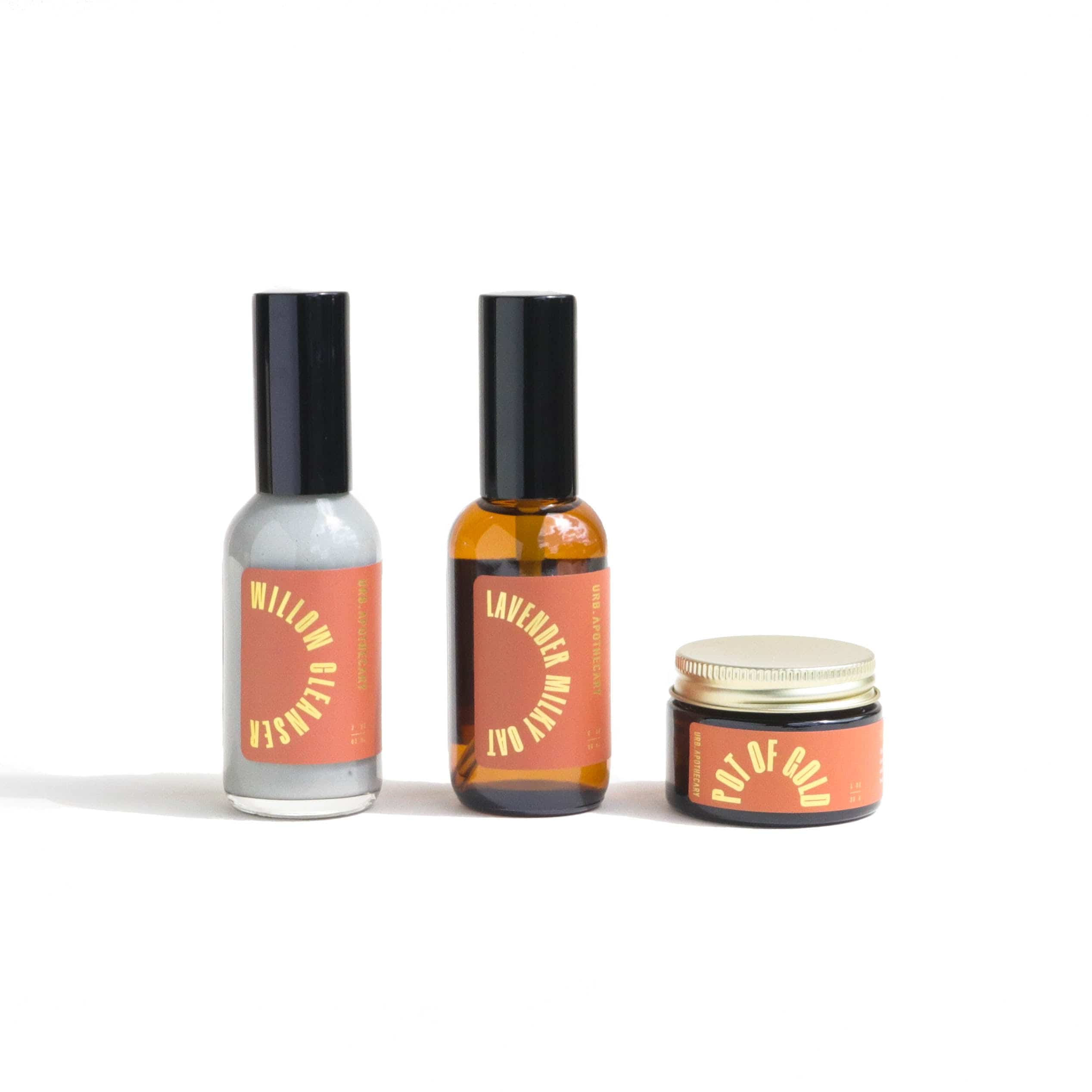 URB APOTHECARY CLEANSER Full-Size / Willow/ Lavender Mist/ Pot of Gold Balm Daily Cleansing Bundle with Willow Cleanser - Prone Skin