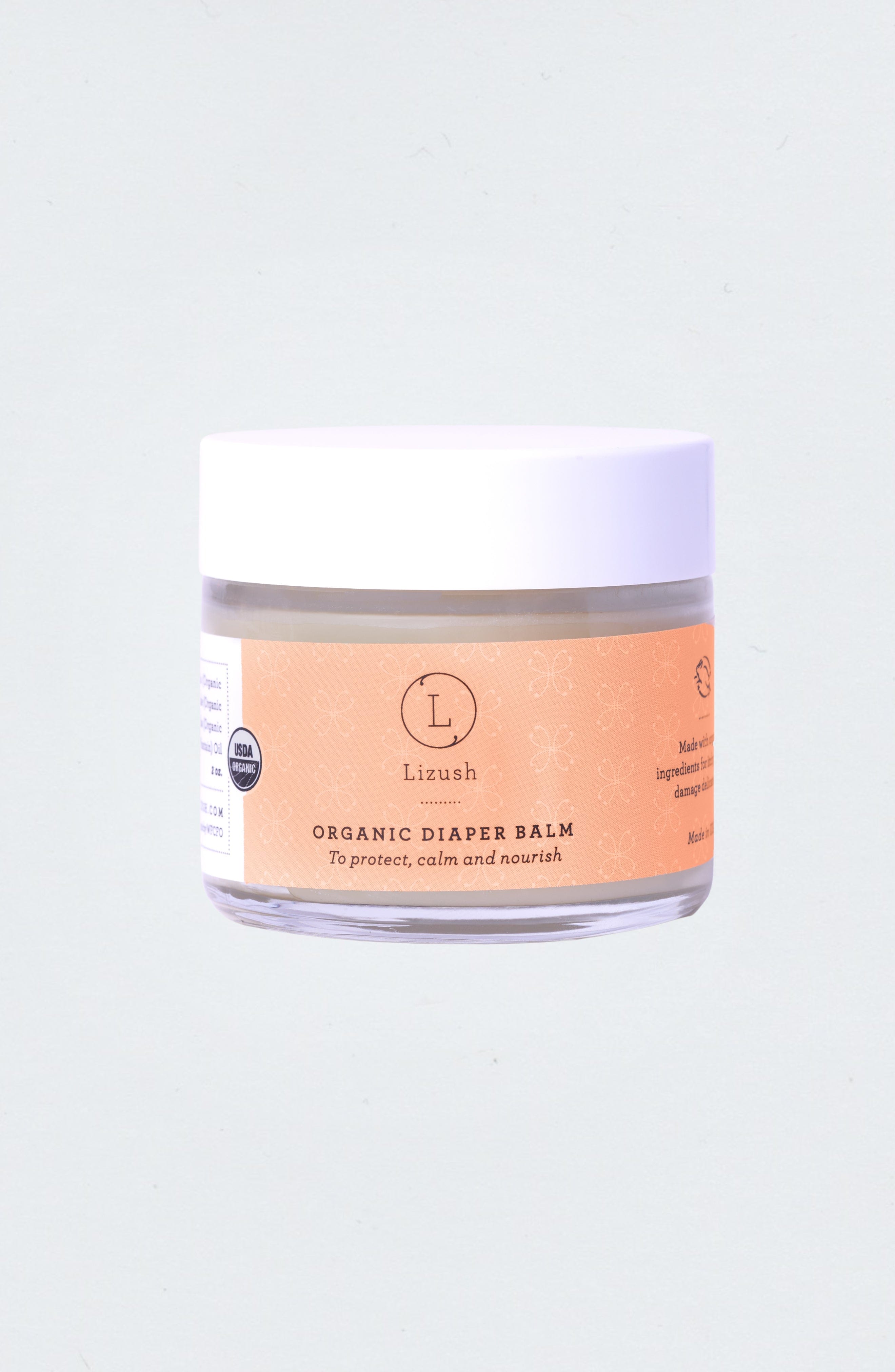 Lizush ORGANIC DIAPER BALM To protect, calm and nourish