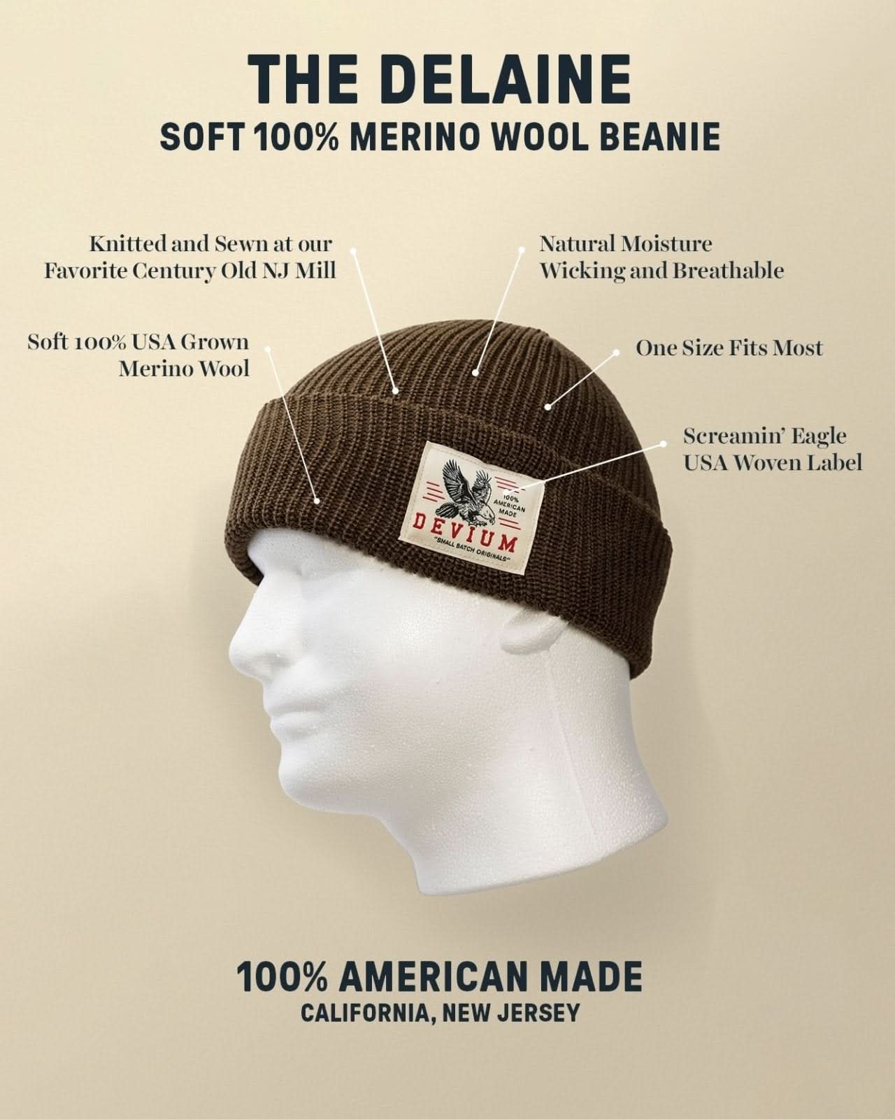 Delaine Merino Wool Beanie - My American Goods