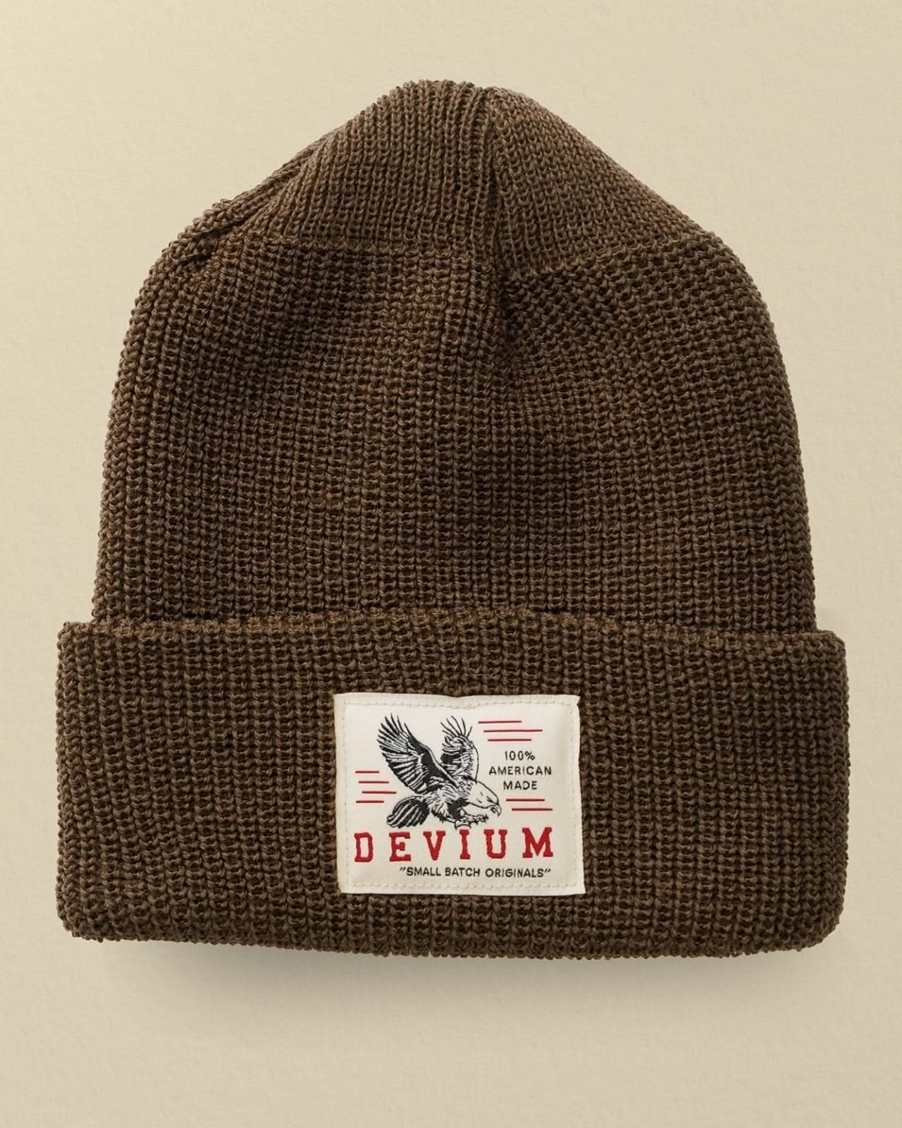 Devium Hats Olive Delaine Merino Wool Beanie