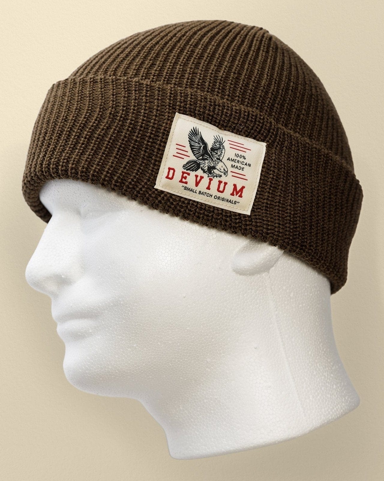 Devium Hats Olive Delaine Merino Wool Beanie