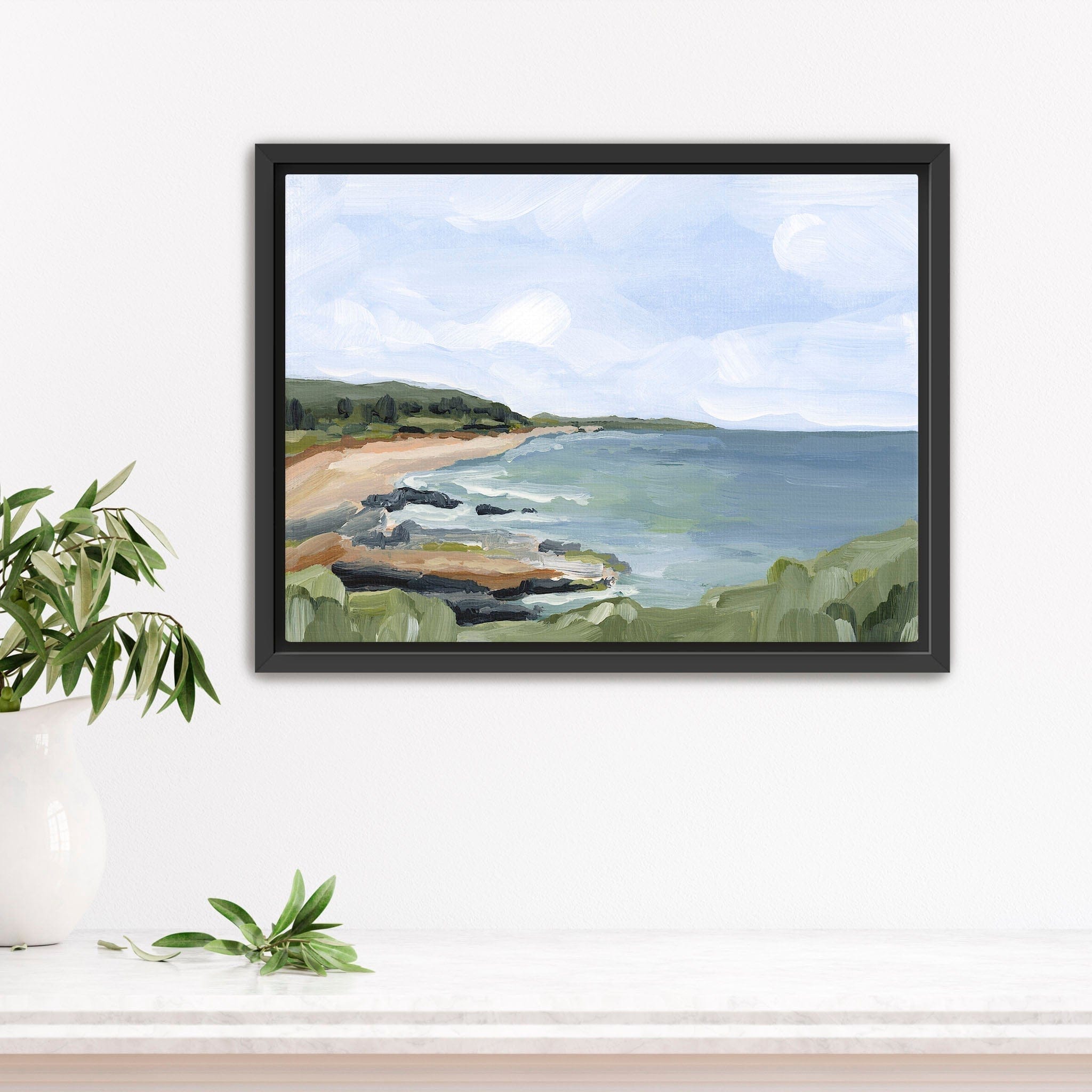 Katie Garrison Art Print Stretched Canvas / 8x10 in / Black Frame "Diamond Head I" Art Print