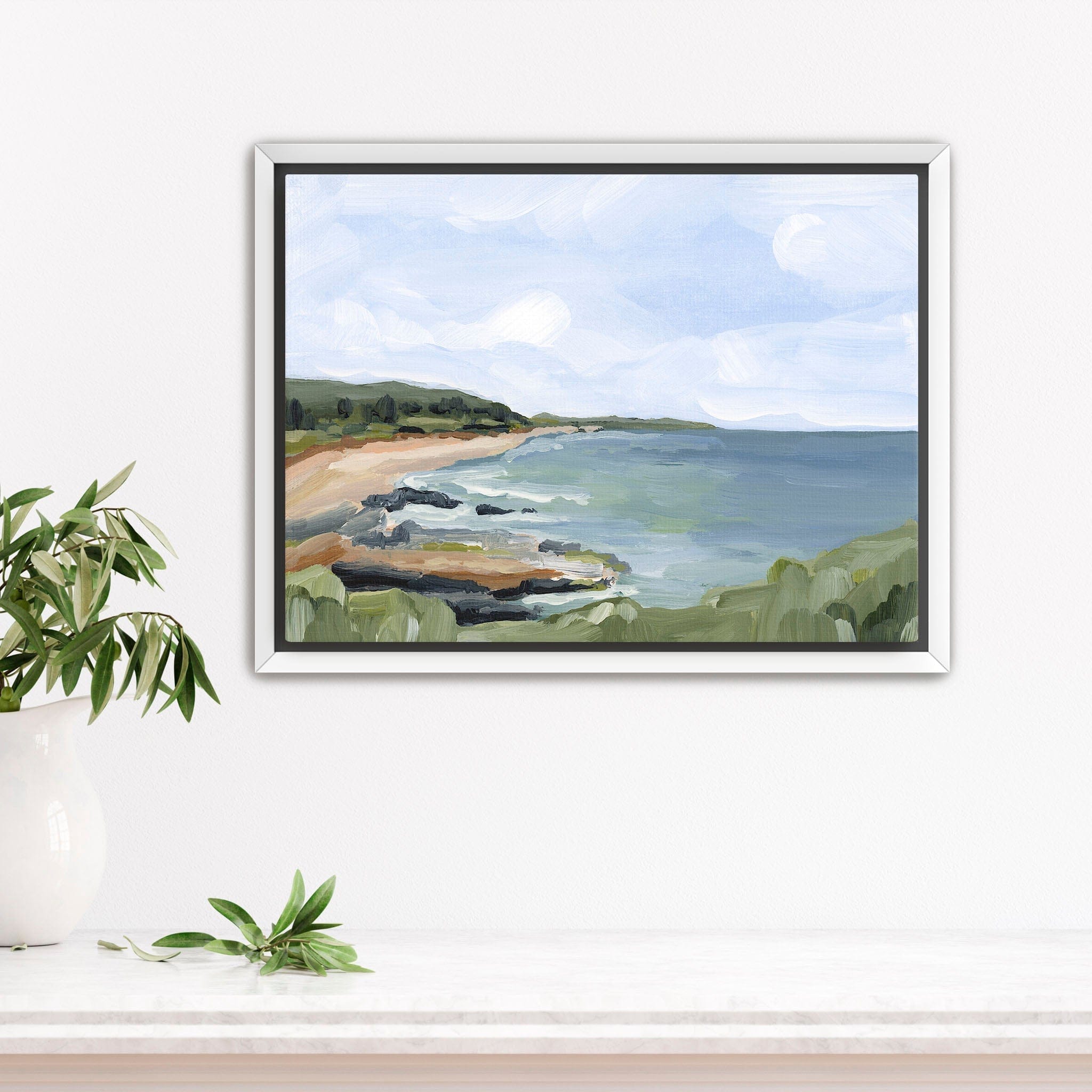 Katie Garrison Art Print Stretched Canvas / 8x10 in / White Frame "Diamond Head I" Art Print