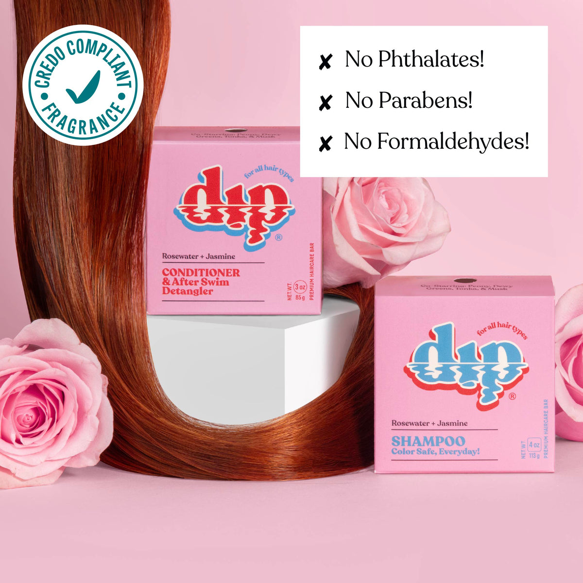 Dip Conditioner Bar & After Swim Detangler - Rosewater & Jasmine