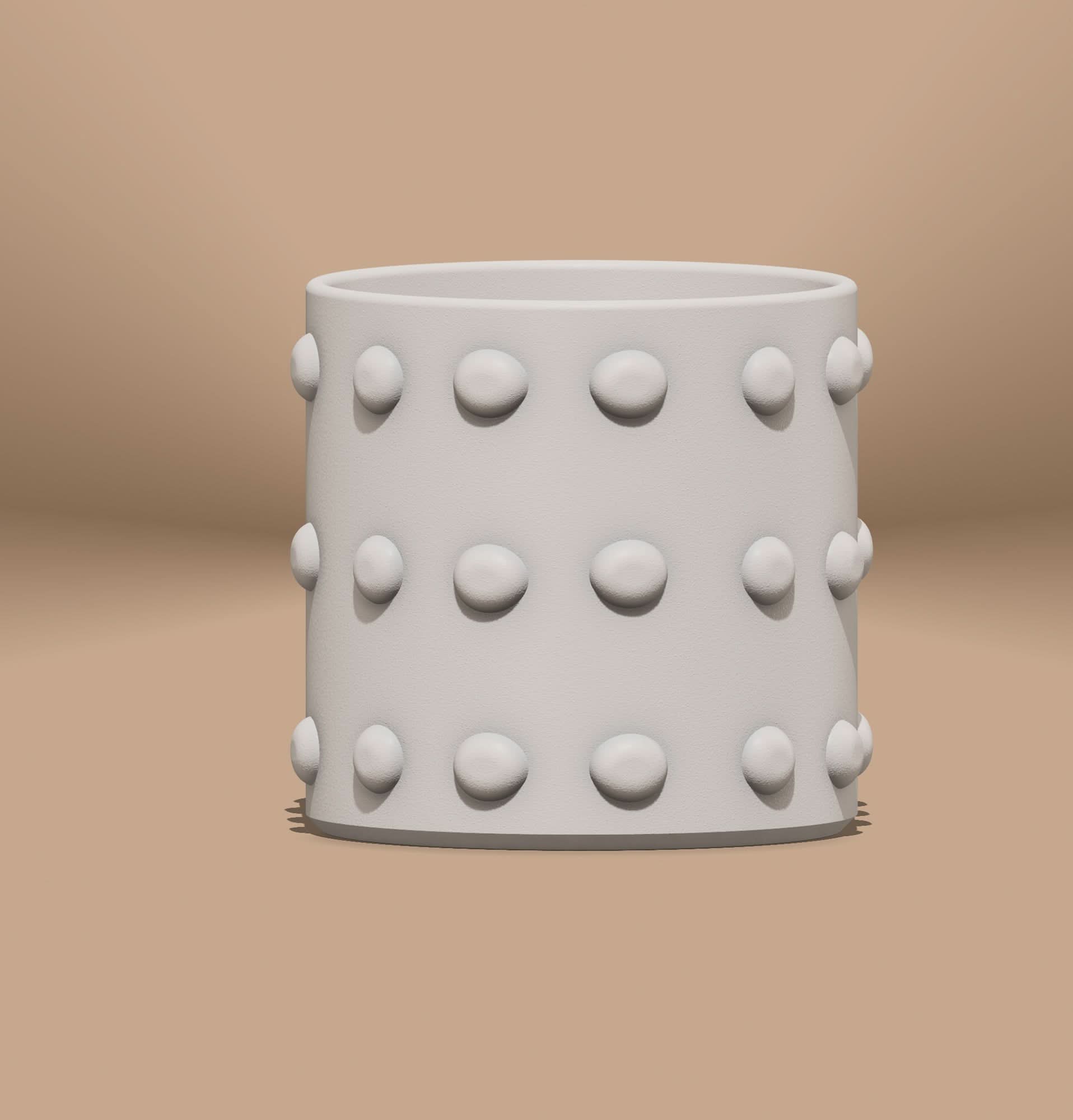 Rosebud HomeGoods Pots & Planters White / 4 Inch / Without Drip Tray Dot Planter Pot