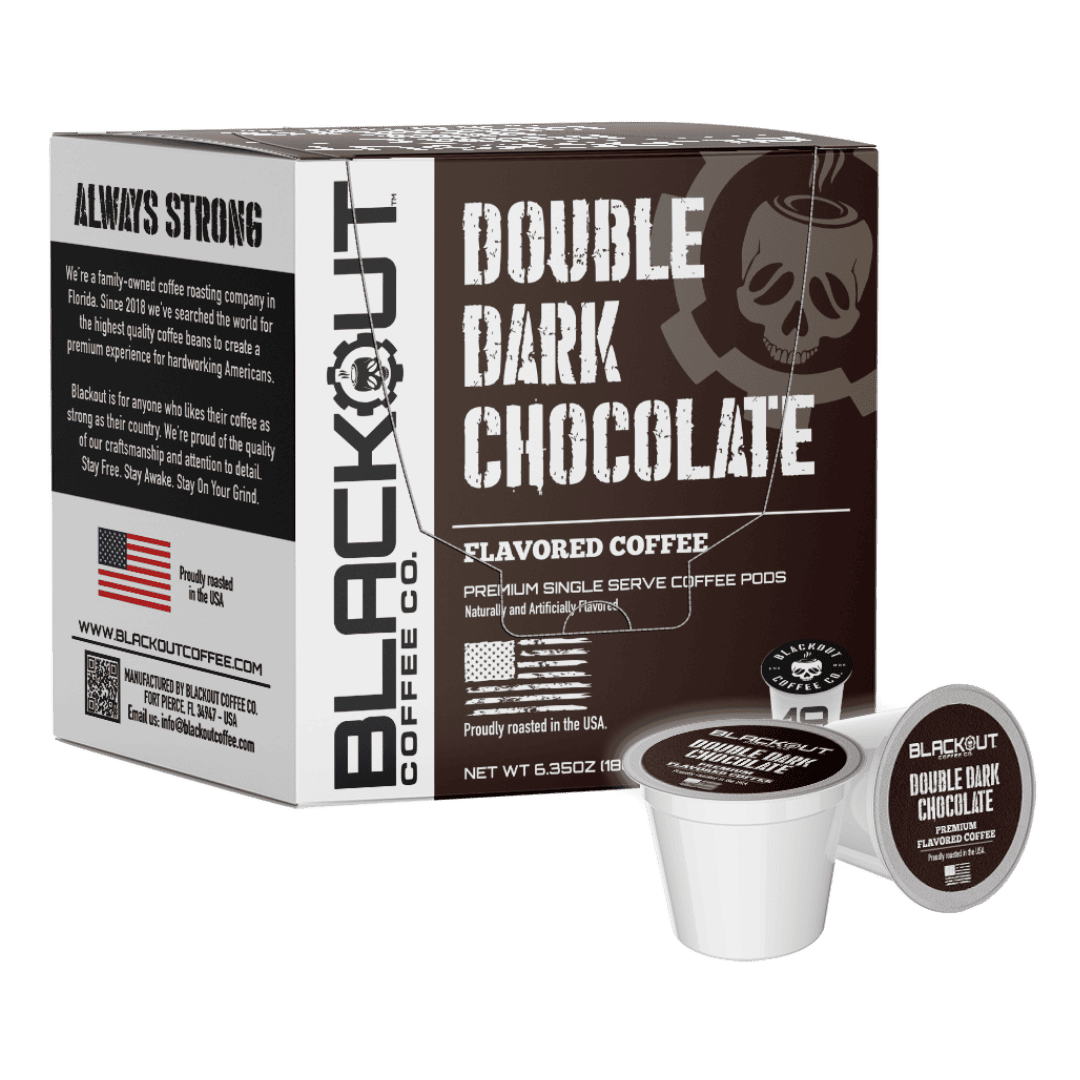 Blackout Coffee Co Coffee Pods & Capsules Double Dark Chocolate Flavored Coffee Pods – 18 Count