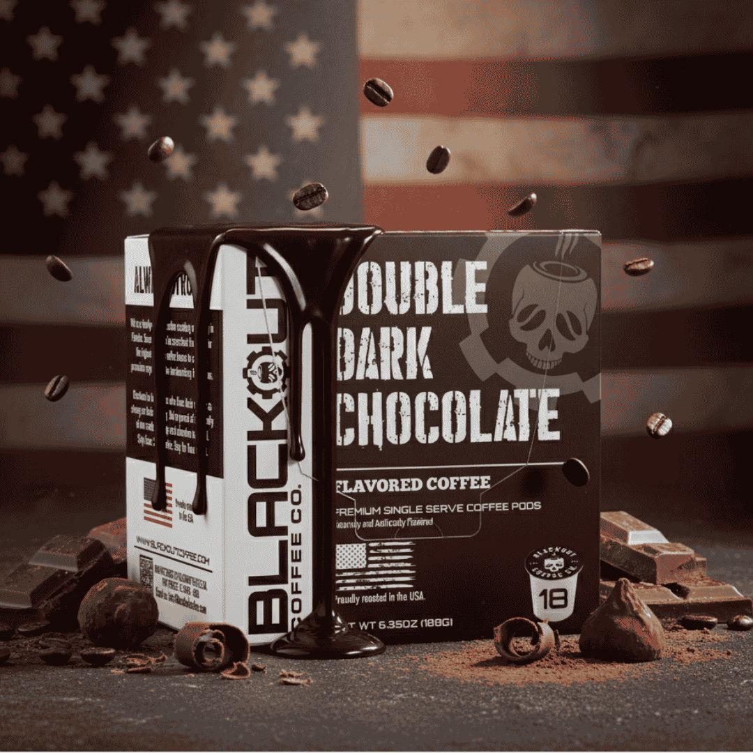 Blackout Coffee Co Coffee Pods & Capsules Double Dark Chocolate Flavored Coffee Pods – 18 Count