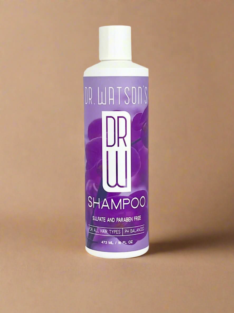 Dr. Watson shampoo bottle on a white background