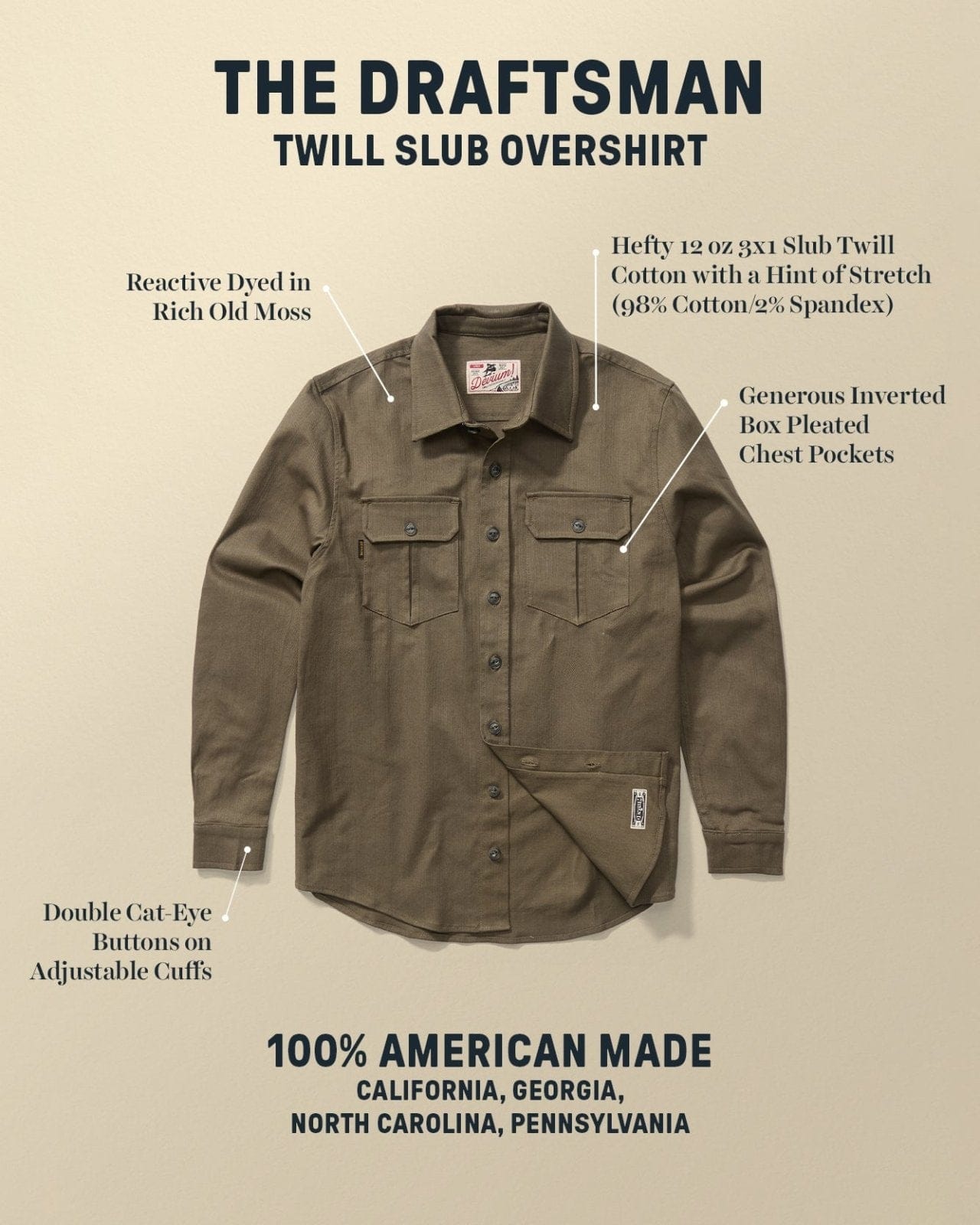 Devium Shirts Draftsman Twill Slub Overshirt