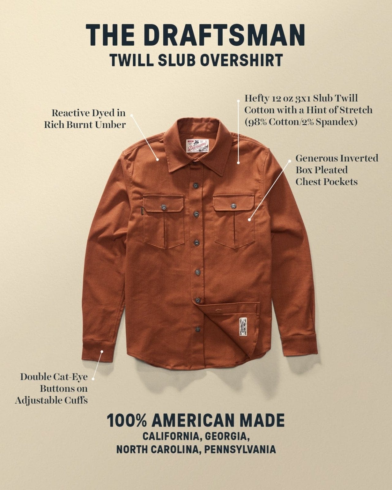 Devium Shirts Draftsman Twill Slub Overshirt